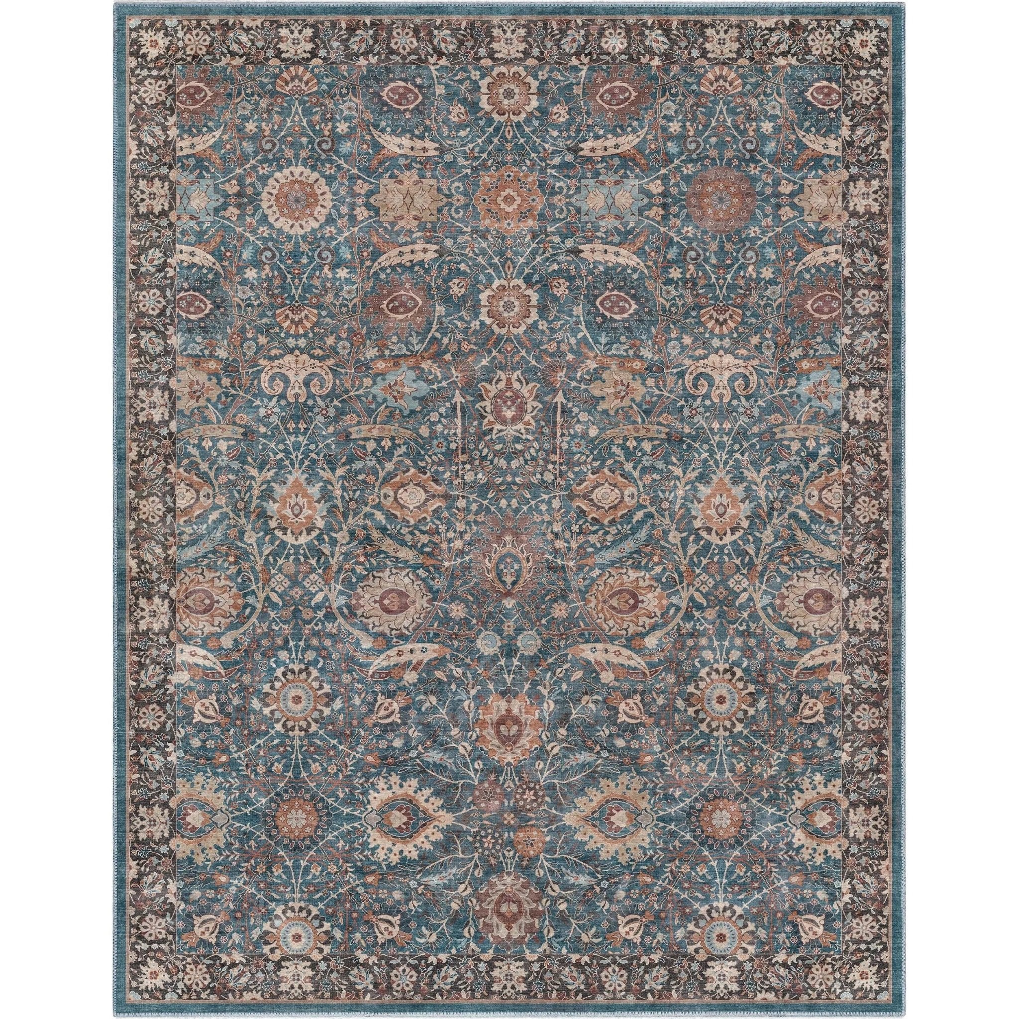 Liana Vintage Oriental Teal Flat-Weave Rug、mySite、gigharbornorthrealestate