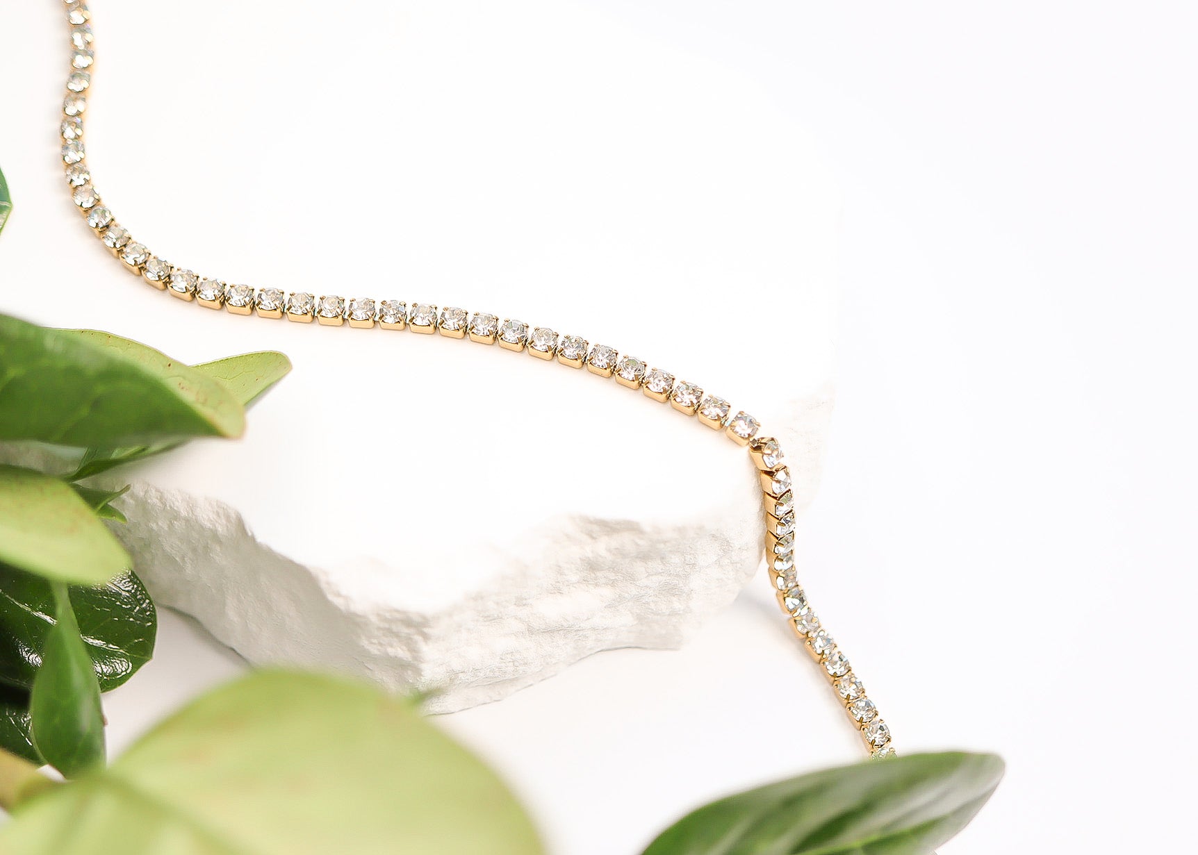 18K Gold PVD Stainless Steel CZ Tennis Chain Necklace / TNN0002、mySite、dreamappss