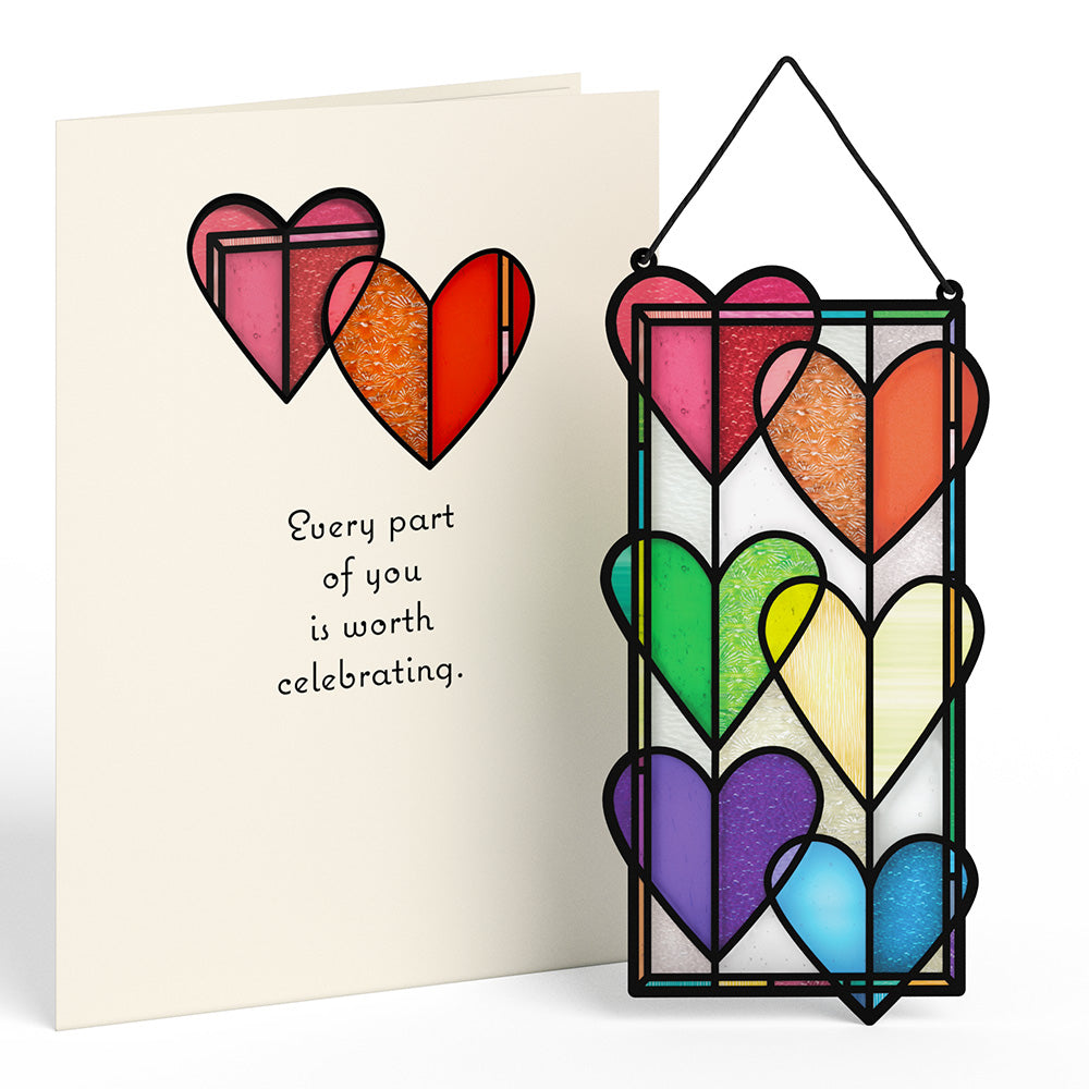 Rainbow Hearts Suncatcher Card、mySite、solidvoid