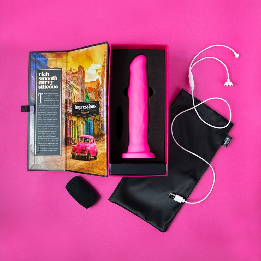 Impressions By Blush® | Havana Pink 8-Inch Long Rechargeable Vibrating Dildo、mySite、bottomscart