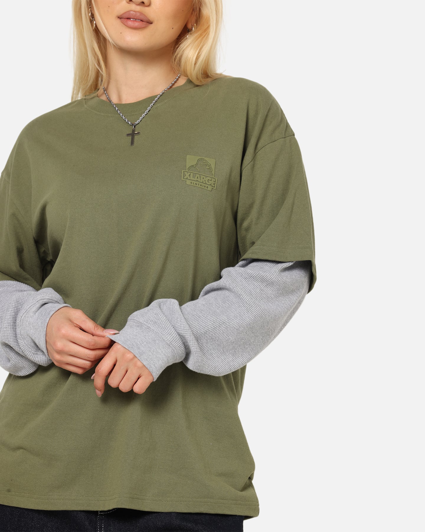 X-Large 91 Double Layer T-Shirt Pigment Olive、mySite、zt4zffjzw