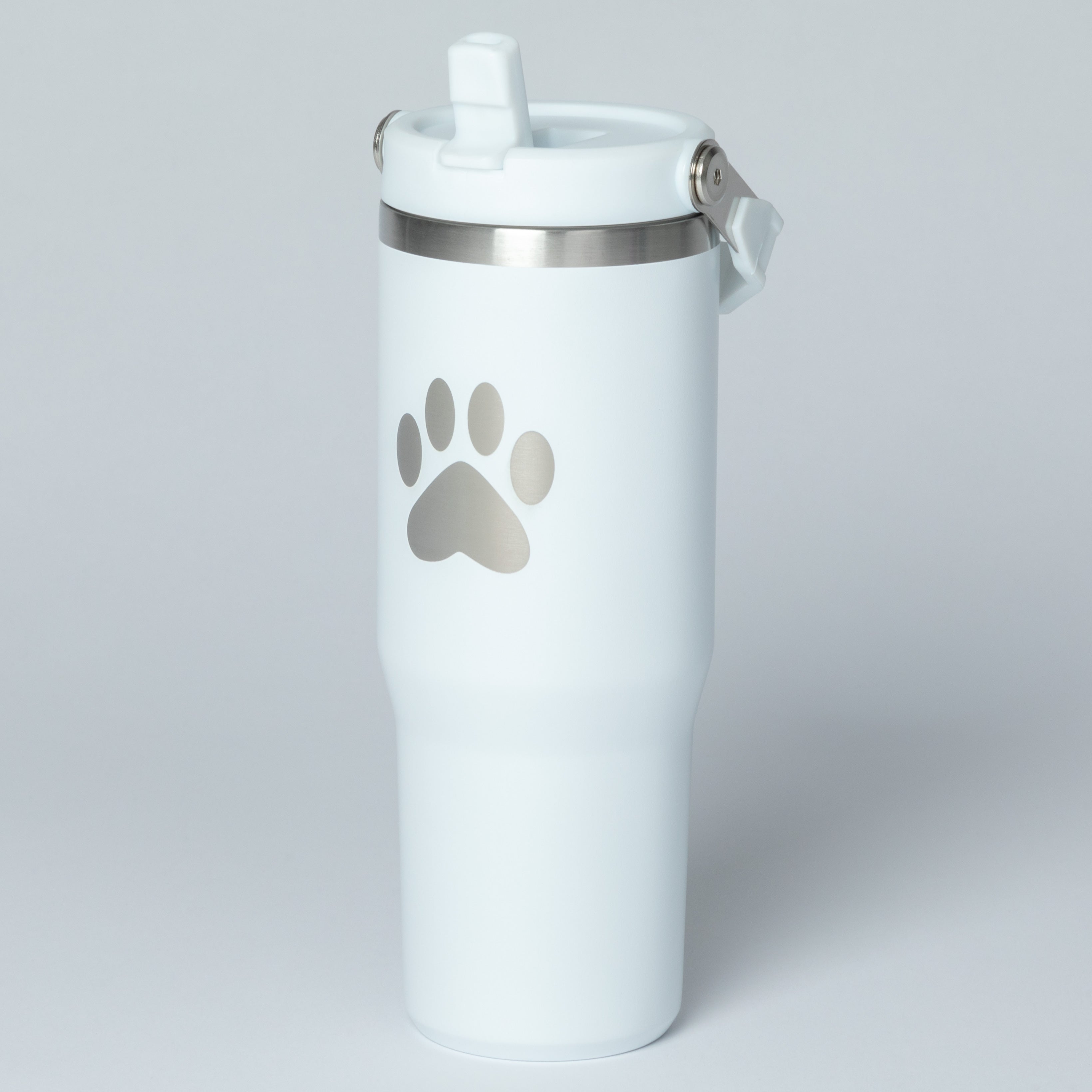 Paw Print Stainless Steel Tumbler with Flip Straw - 30 oz、mySite、camillekostekn