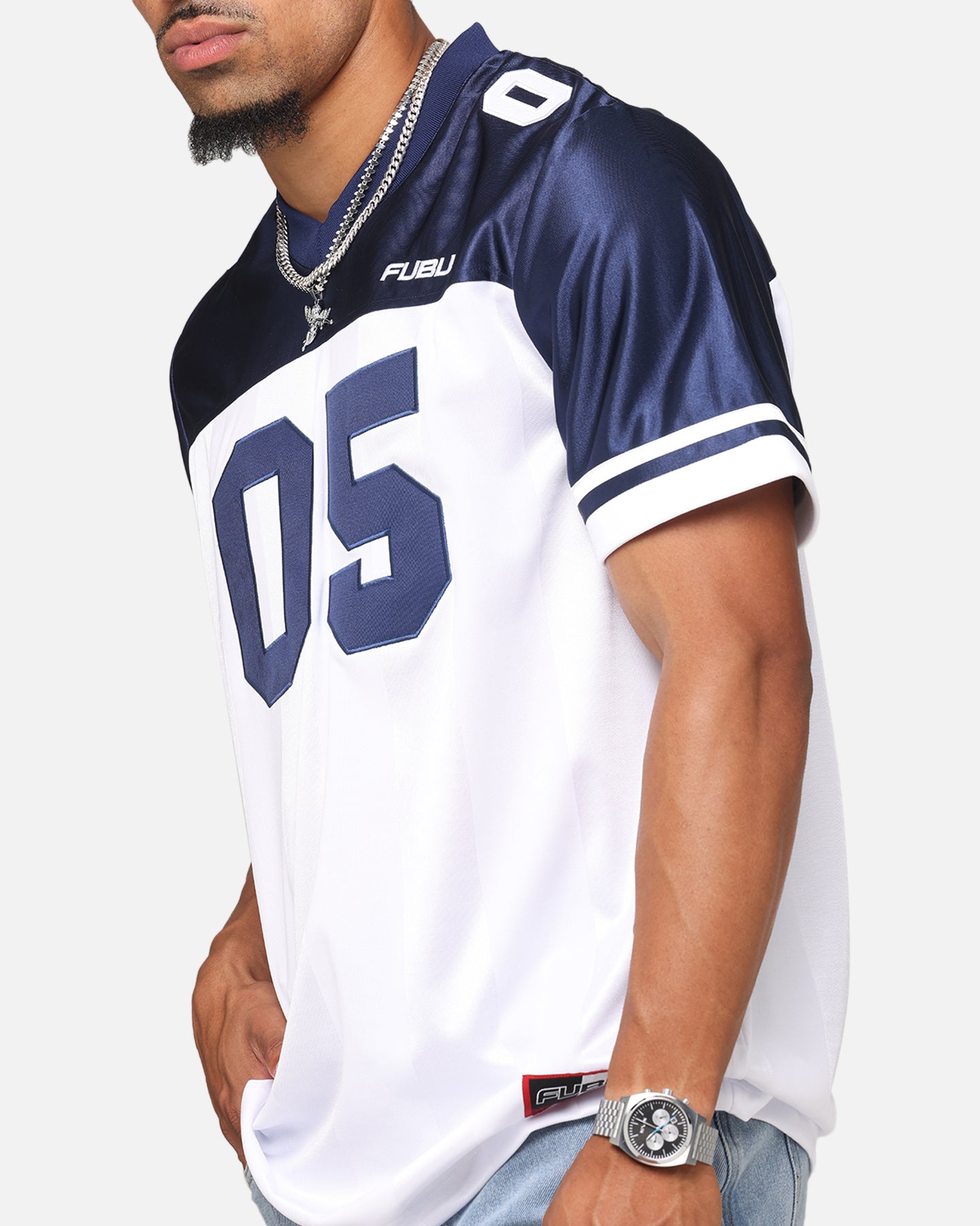 Fubu Football Jersey White/Navy、mySite、zt4zffjzw