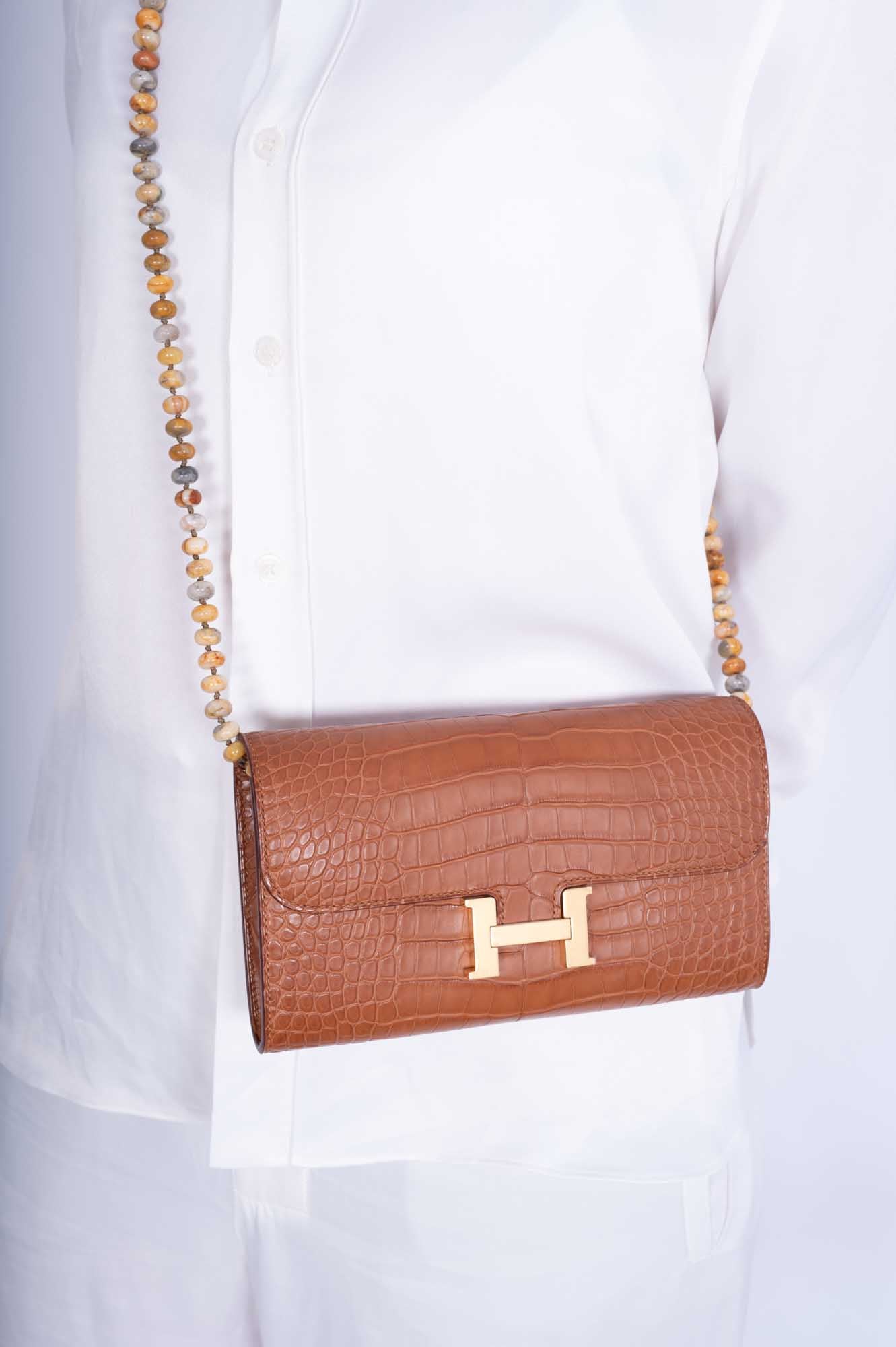 Hermès Constance Long Wallet Gold Matte Alligator Gold Hardware、mySite、garminoutage.com