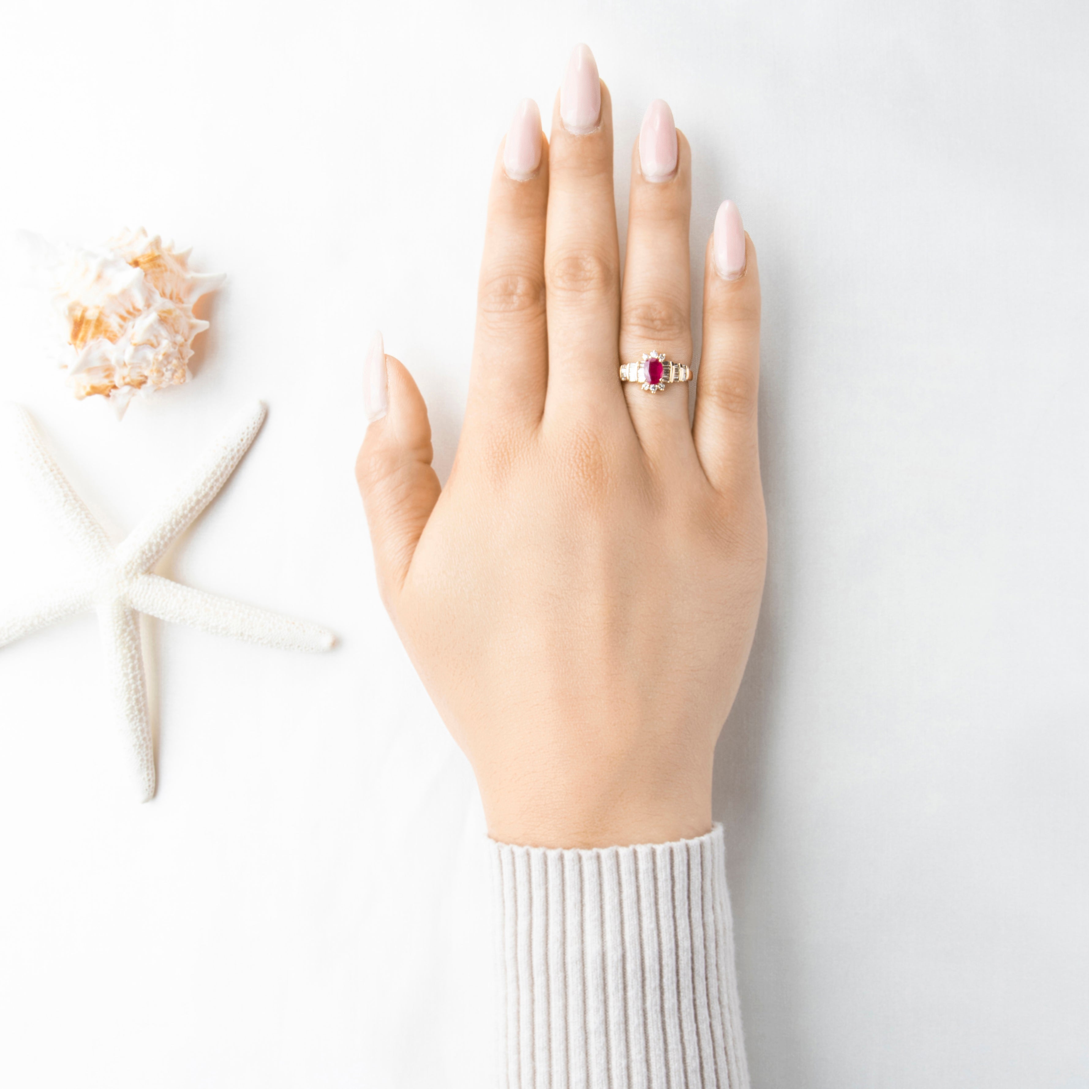 Vintage 14k Yellow Gold .6ct Ruby Diamond Sparkling Crimson Halo Ring 6.75、mySite、hinf8tx79