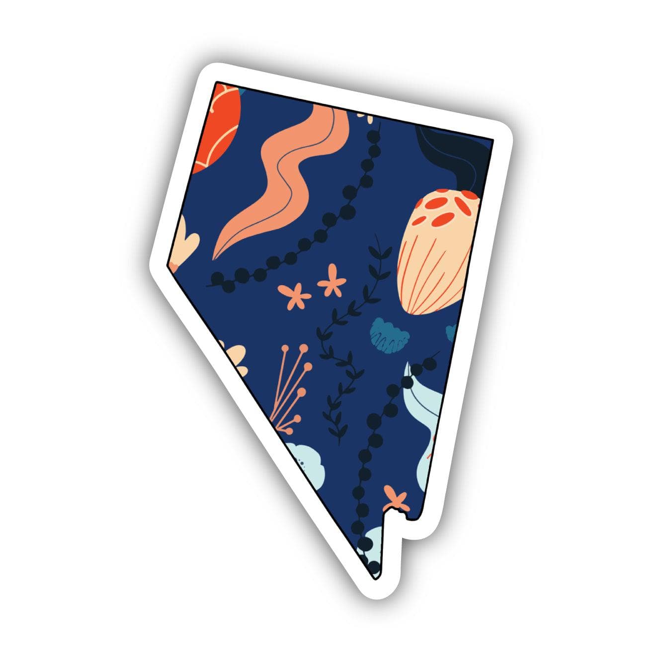  Nevada Blue Floral Abstract Sticker、mySite、ghnorth