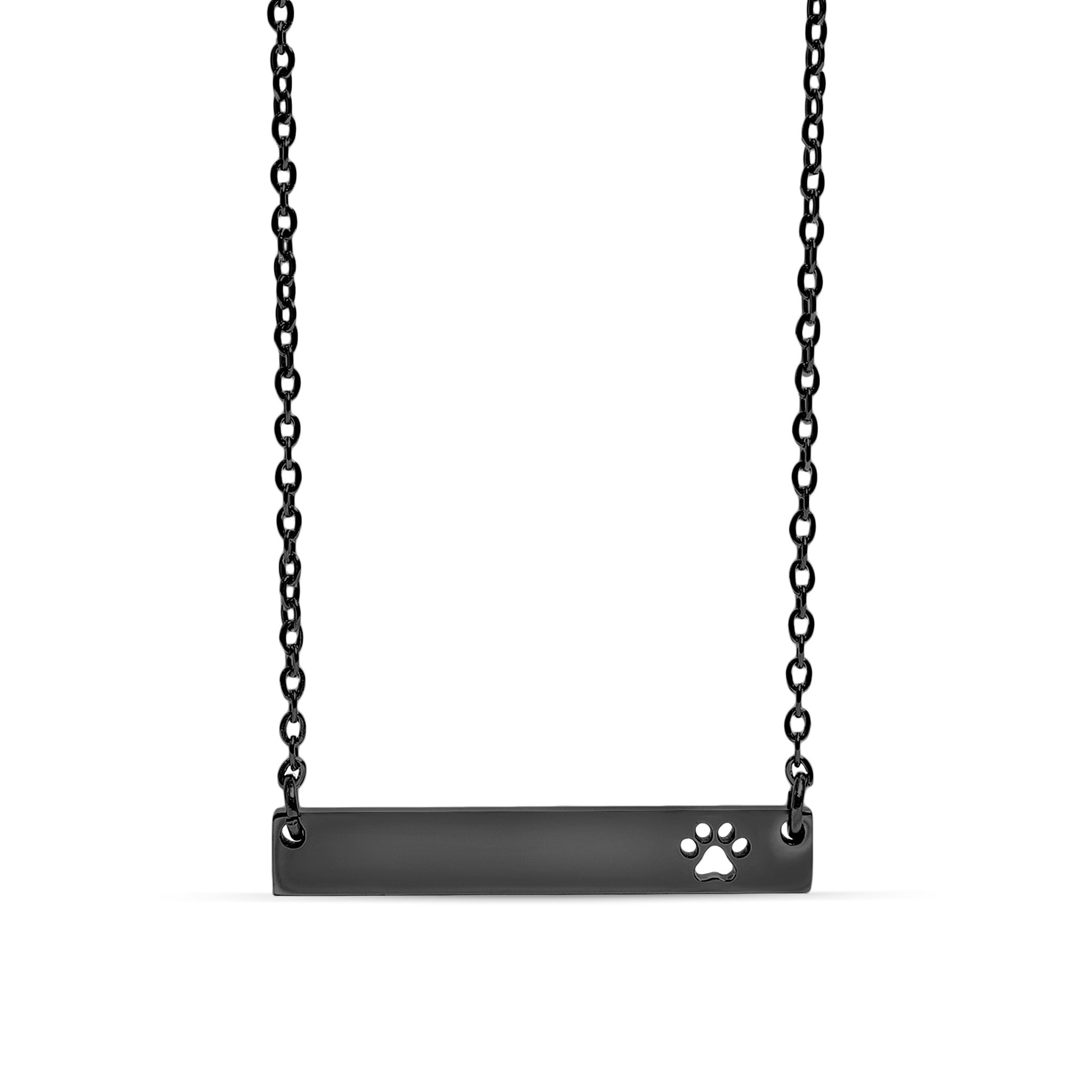 18K Gold PVD Stainless Steel Blank Cutout Paw Print Bar Necklace / SBB0247、mySite、dreamappss