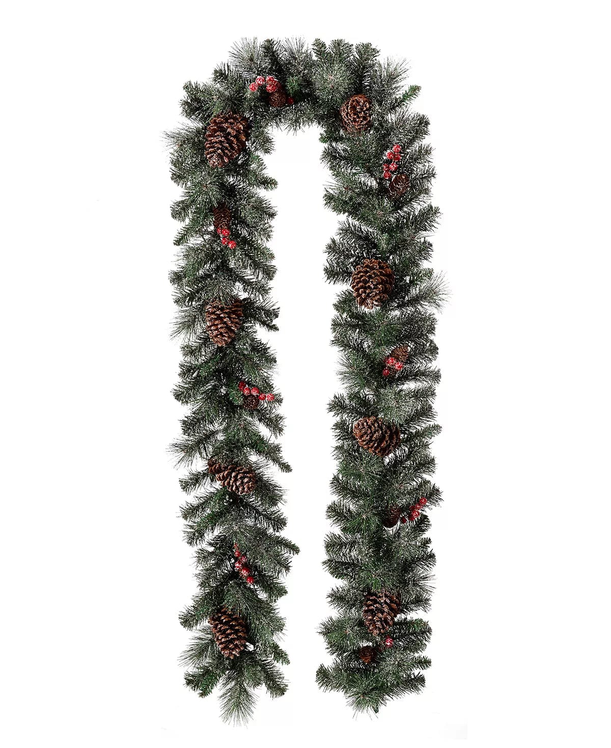 Pre-Lit Glittered Pine Cone Christmas Garland, with Warm LED Light、mySite、g9winljtr