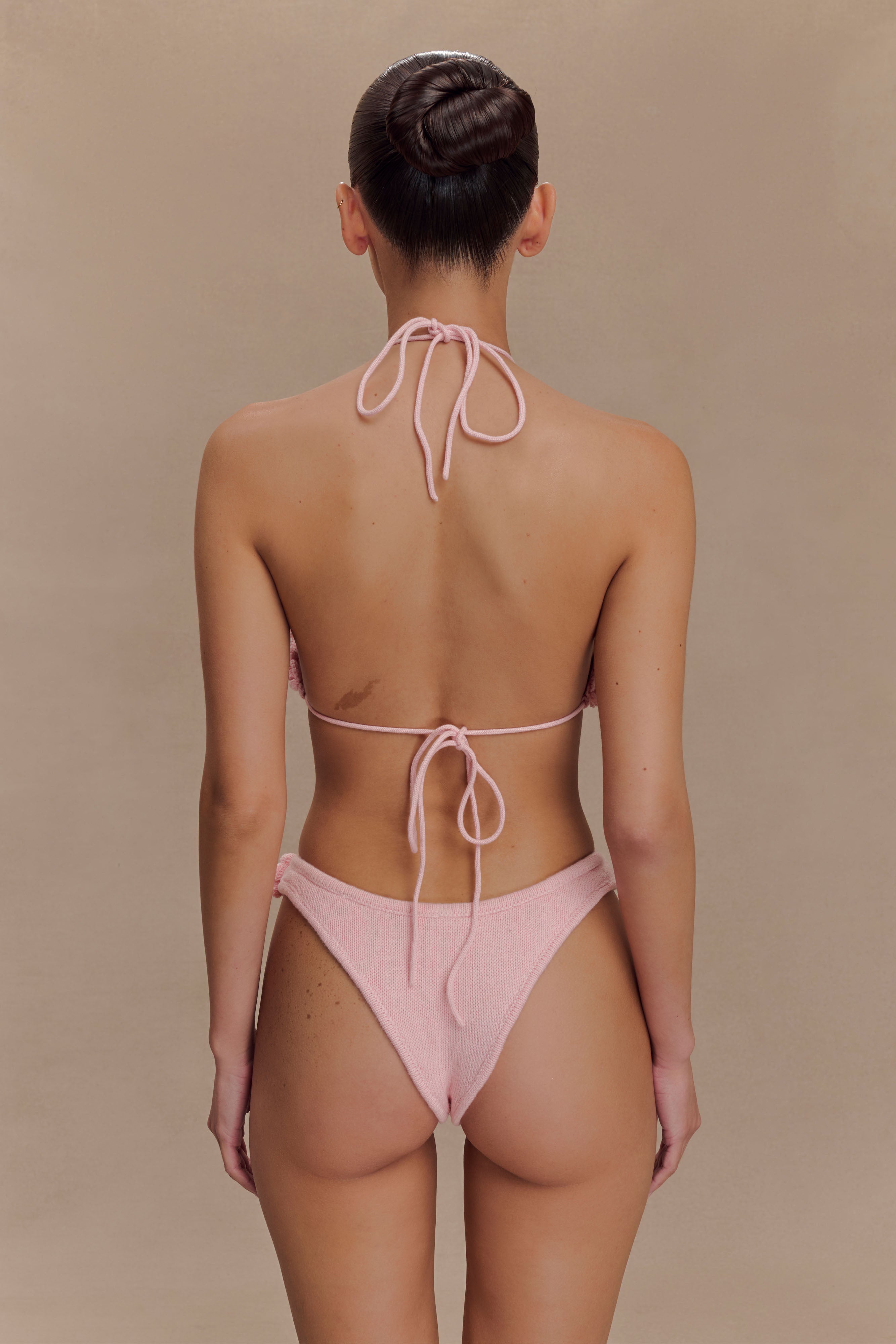 Aesha Floral Crochet Bikini Top - Pale Pink、mySite、solidvoid