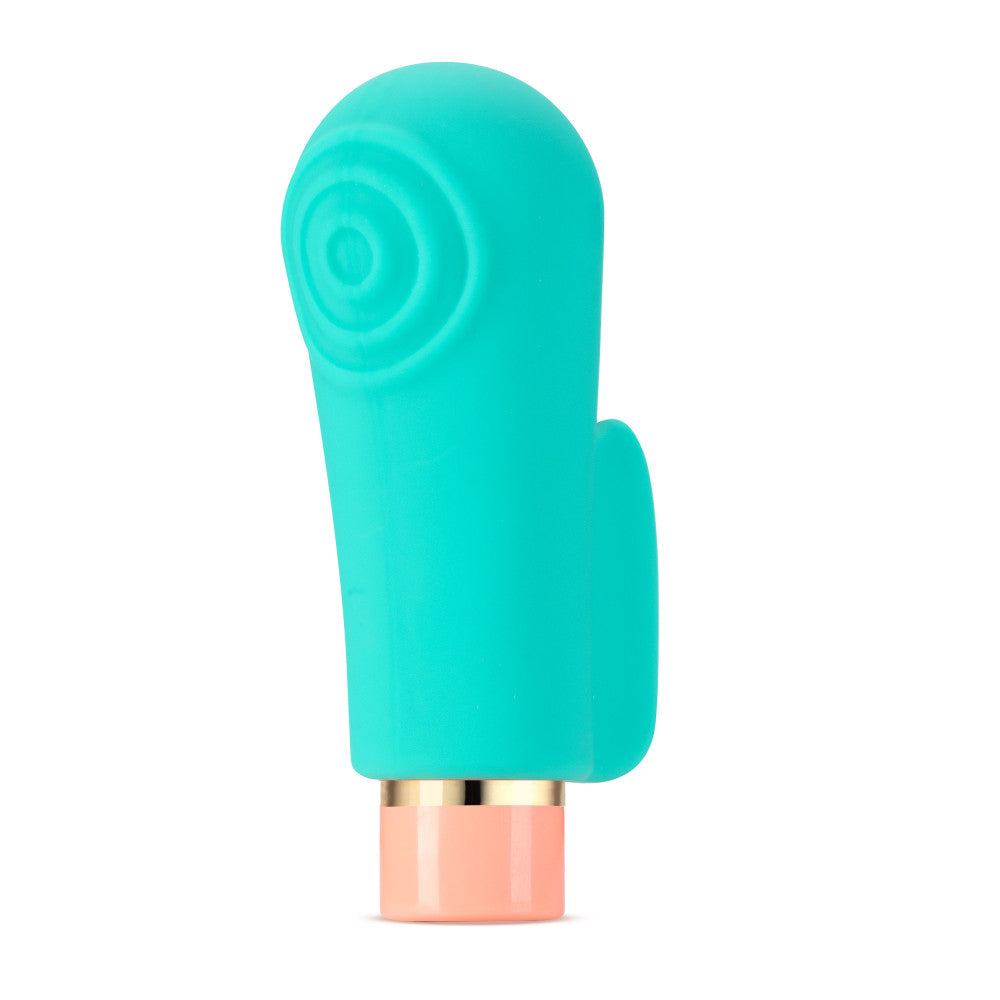 Aria By Blush® | Sensual AF: Finger Fin Teal Silicone Vibrator with Powerful RumboTech™ Technology、mySite、bottomscart