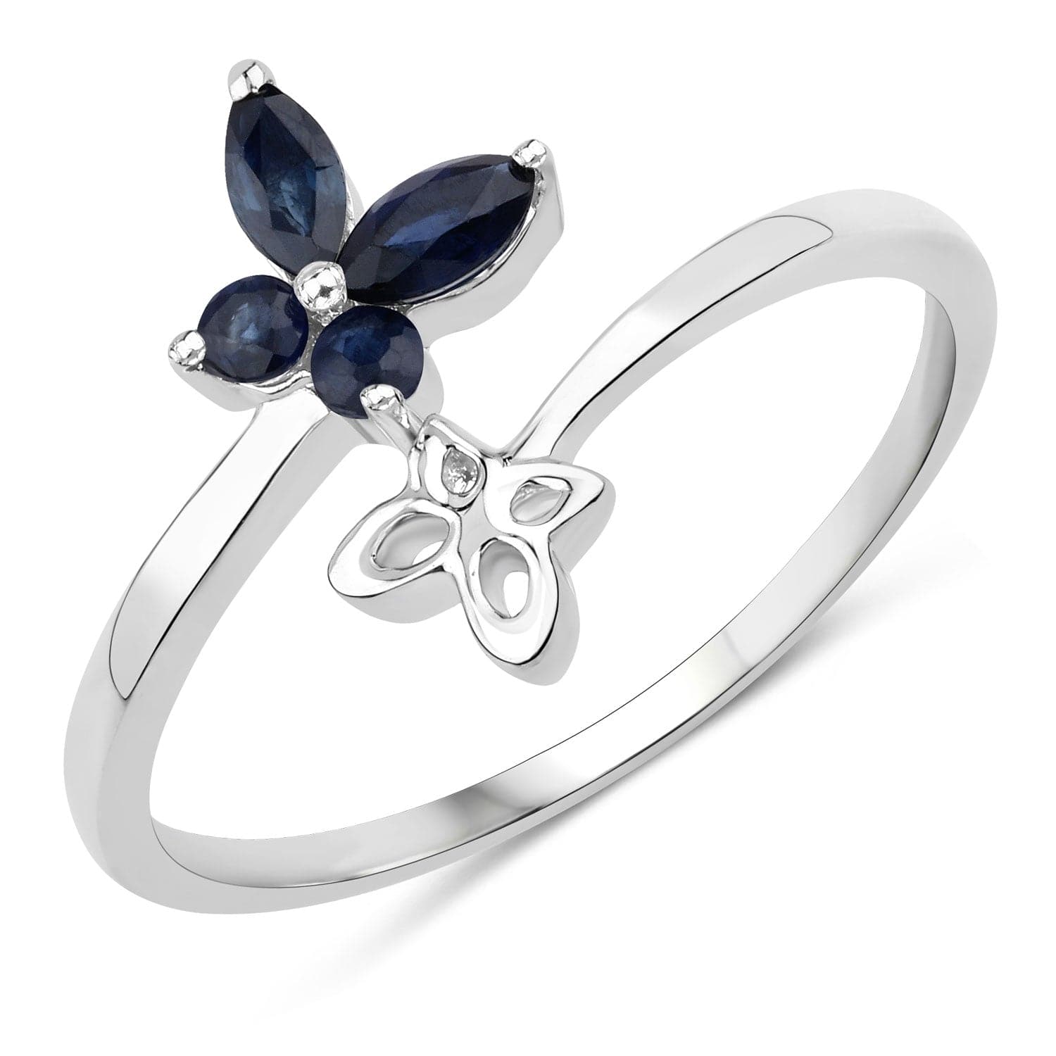 Genuine Gemstone Butterfly Ring in 925 Sterling Silver Elegant、mySite、g9winljtr