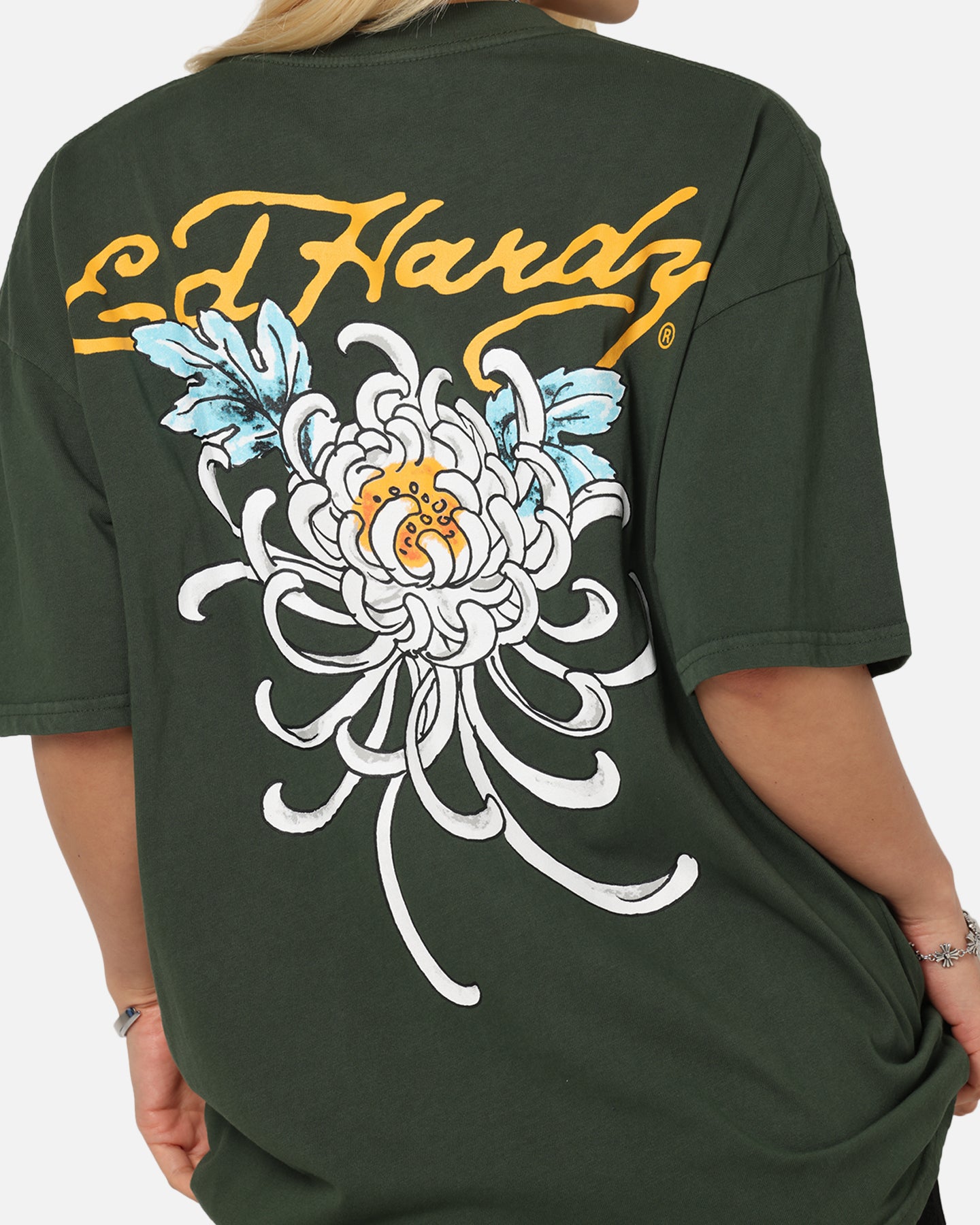 Ed Hardy Golden Bloom T-Shirt Pine Green、mySite、zt4zffjzw