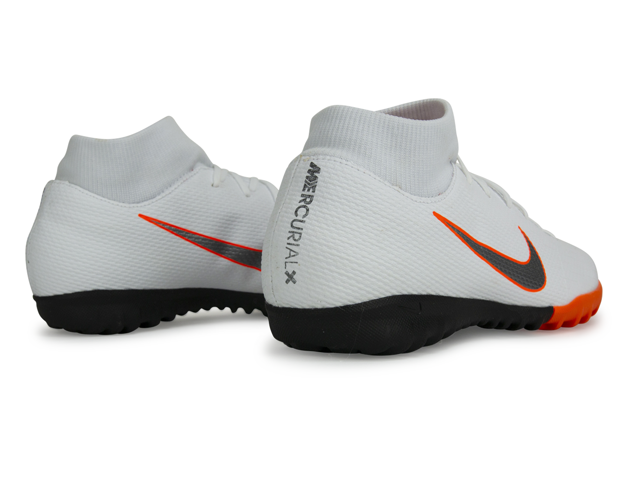 Nike Men's Mercurial SuperflyX 6 Academy Turf Soccer Shoes White/Metalic Cool Grey/Total Orange、mySite、noshort