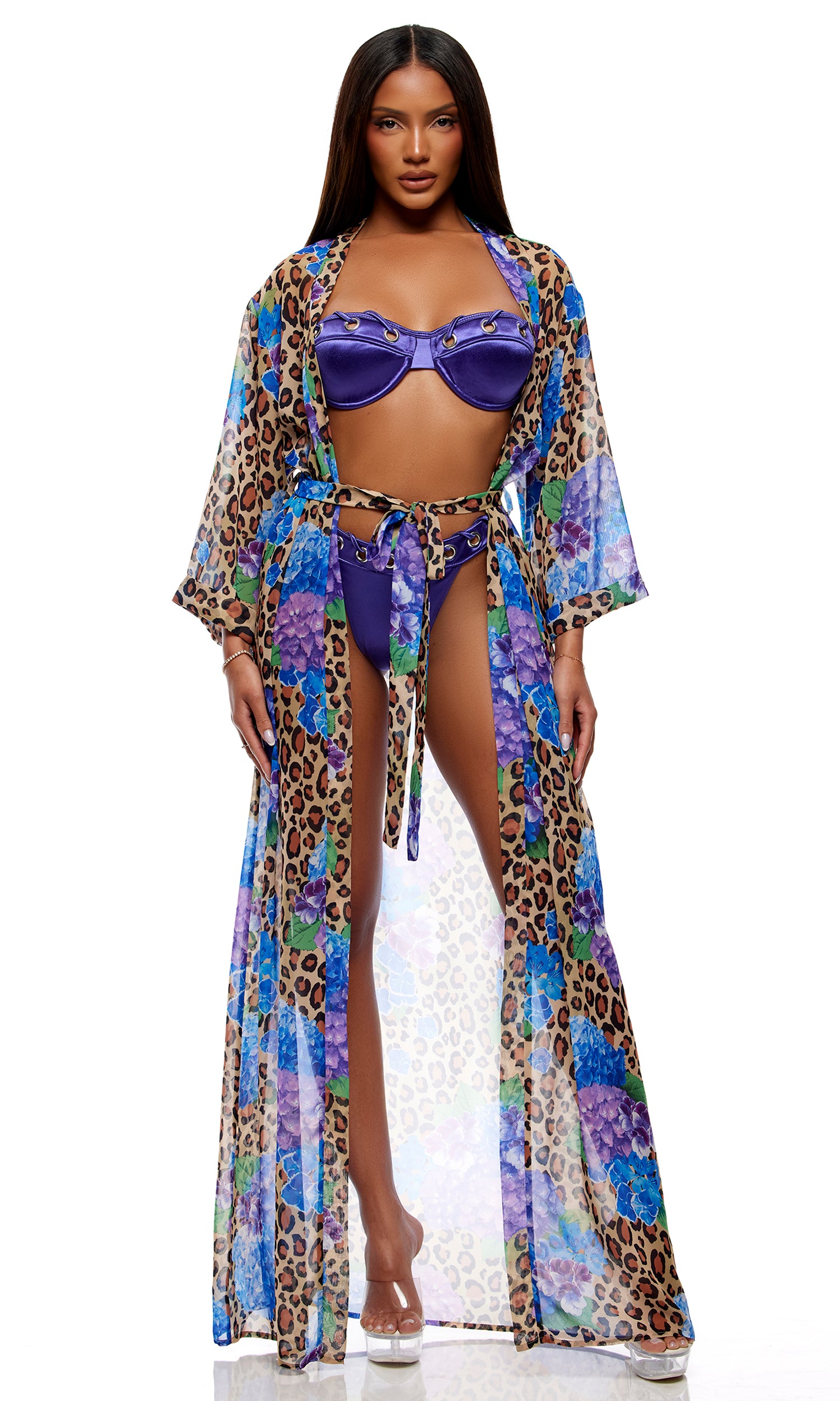 Termoli Mesh Pool Kimono - Cheetah Blue、mySite、bengalsvssteelers