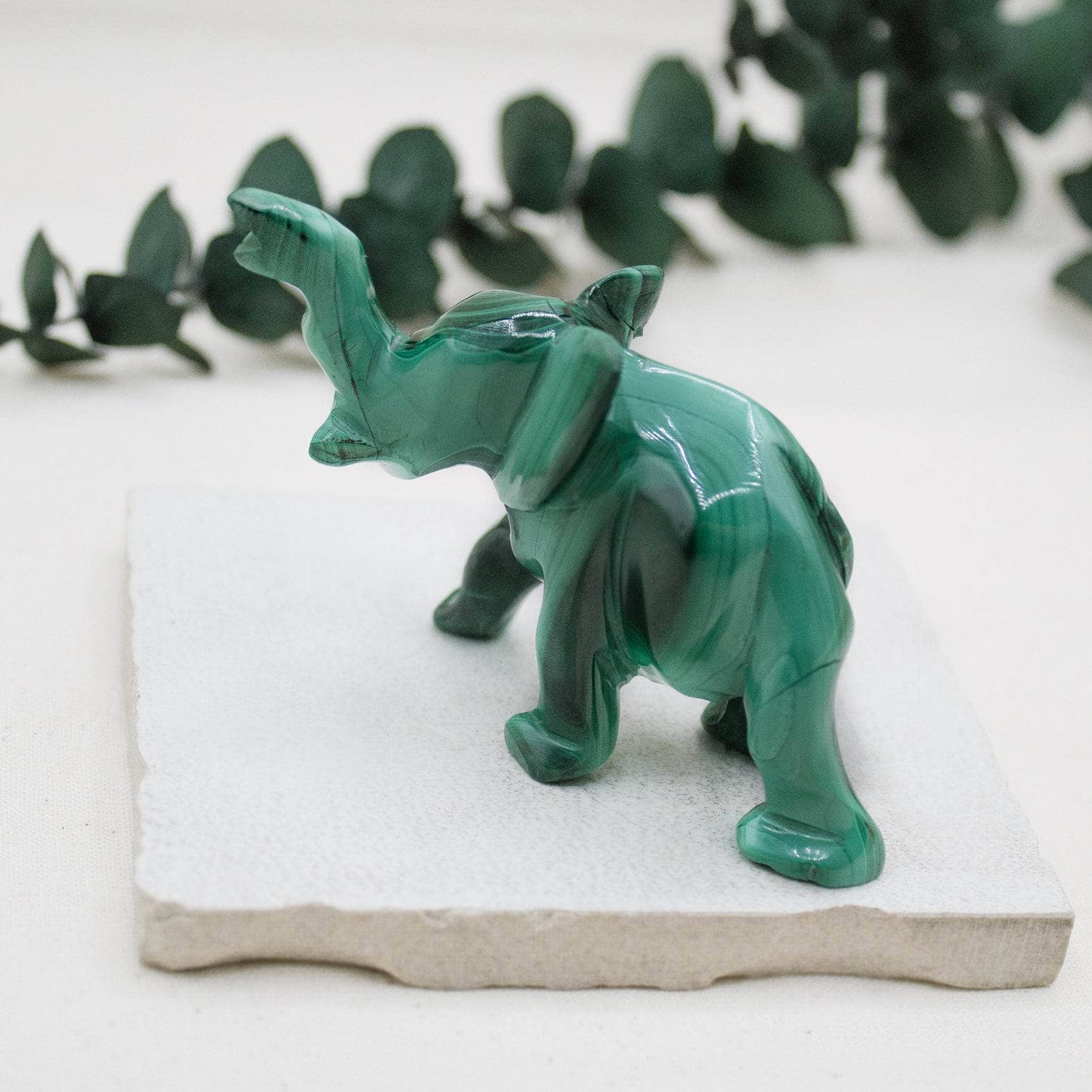 Genuine Malachite Elephants - Hand Carved - 1 of a Kind、mySite、hinf8tx79