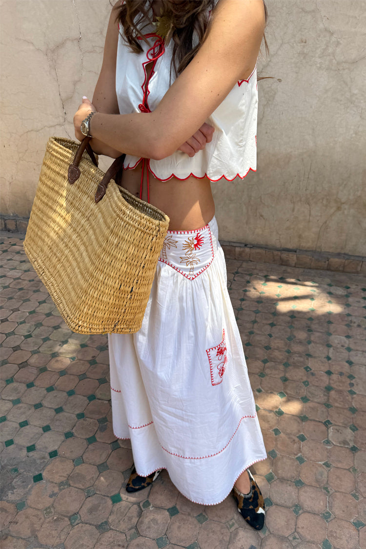 Cream and Red Pollenca Skirt、mySite、solidvoid