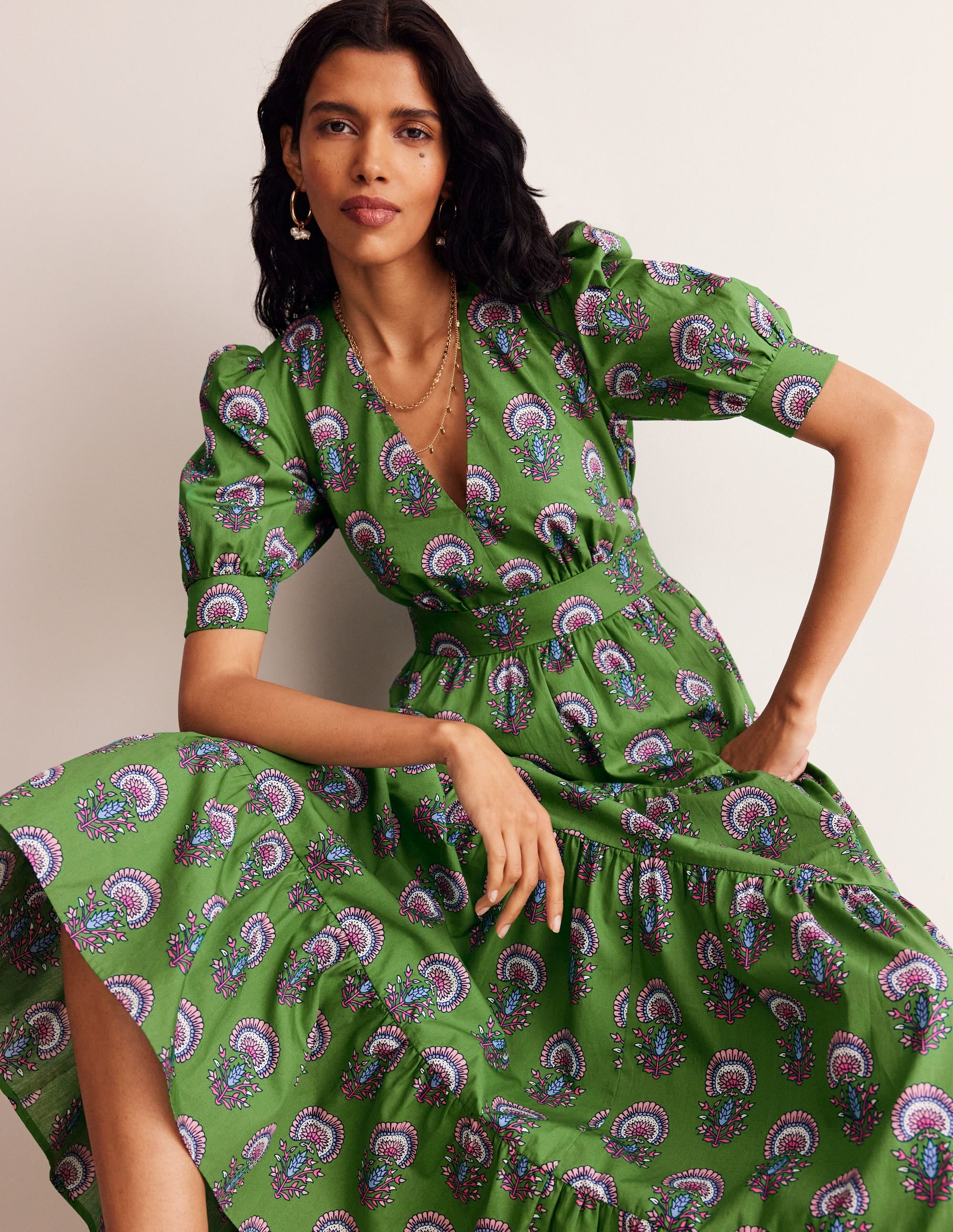  Bella Puff Sleeve Maxi Dress-Green Tambourine, Passion Bud、mySite、ashleygrahame