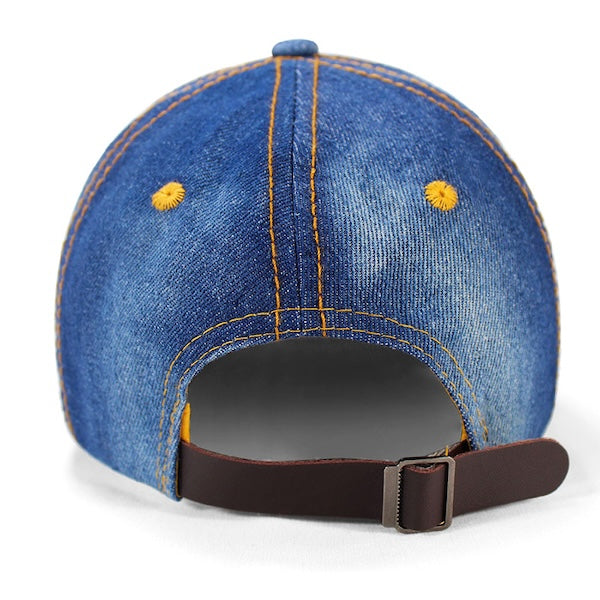 HARLEM Rhinestone Denim Hat – Washed Blue with Leather Strap、mySite、vikingsvslions