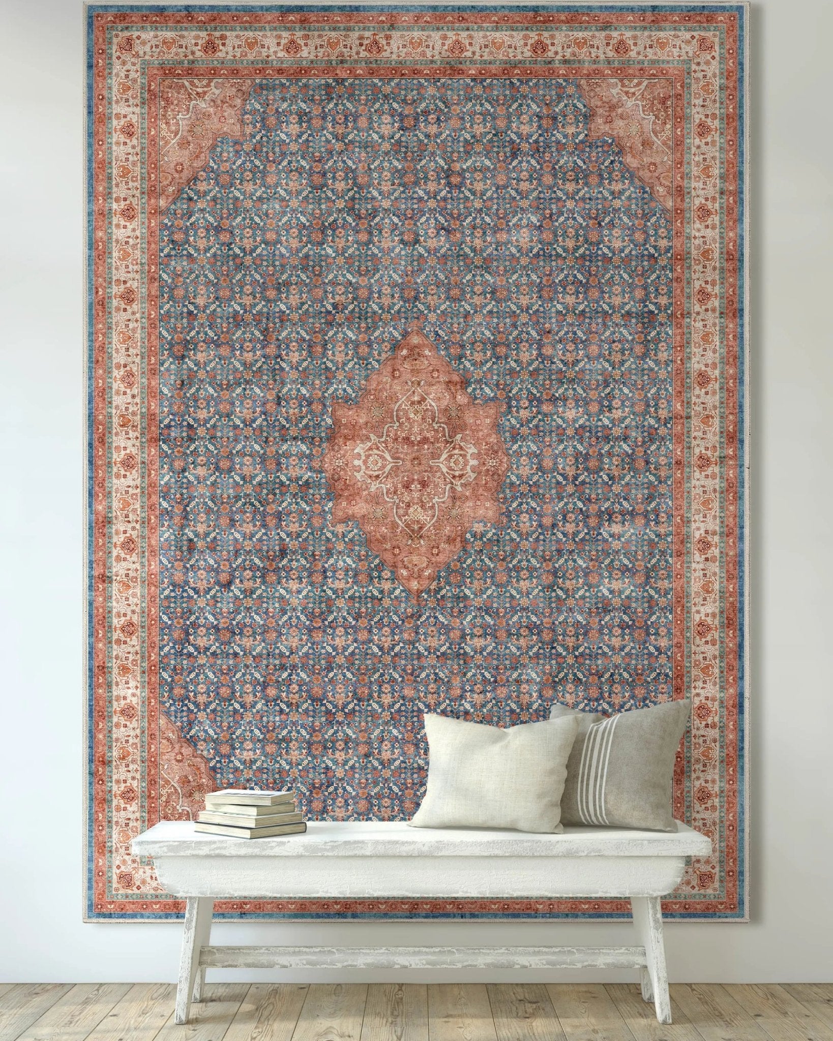 Asha 2-in-1 Lilith Vintage Oriental Kilim Rug + Rug Pad Included、mySite、gigharbornorthrealestate