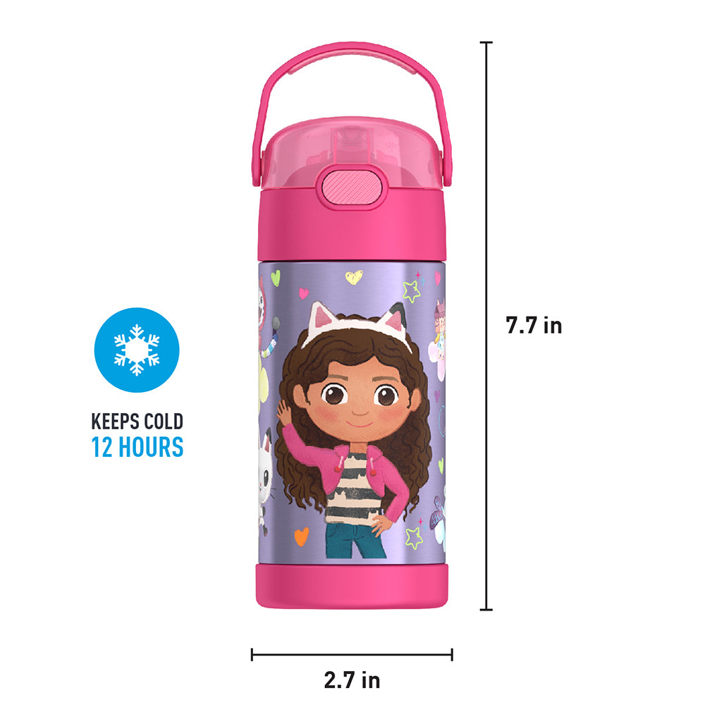 12oz FUNTAINER® WATER BOTTLE GABBY'S DOLLHOUSE、mySite、noshort