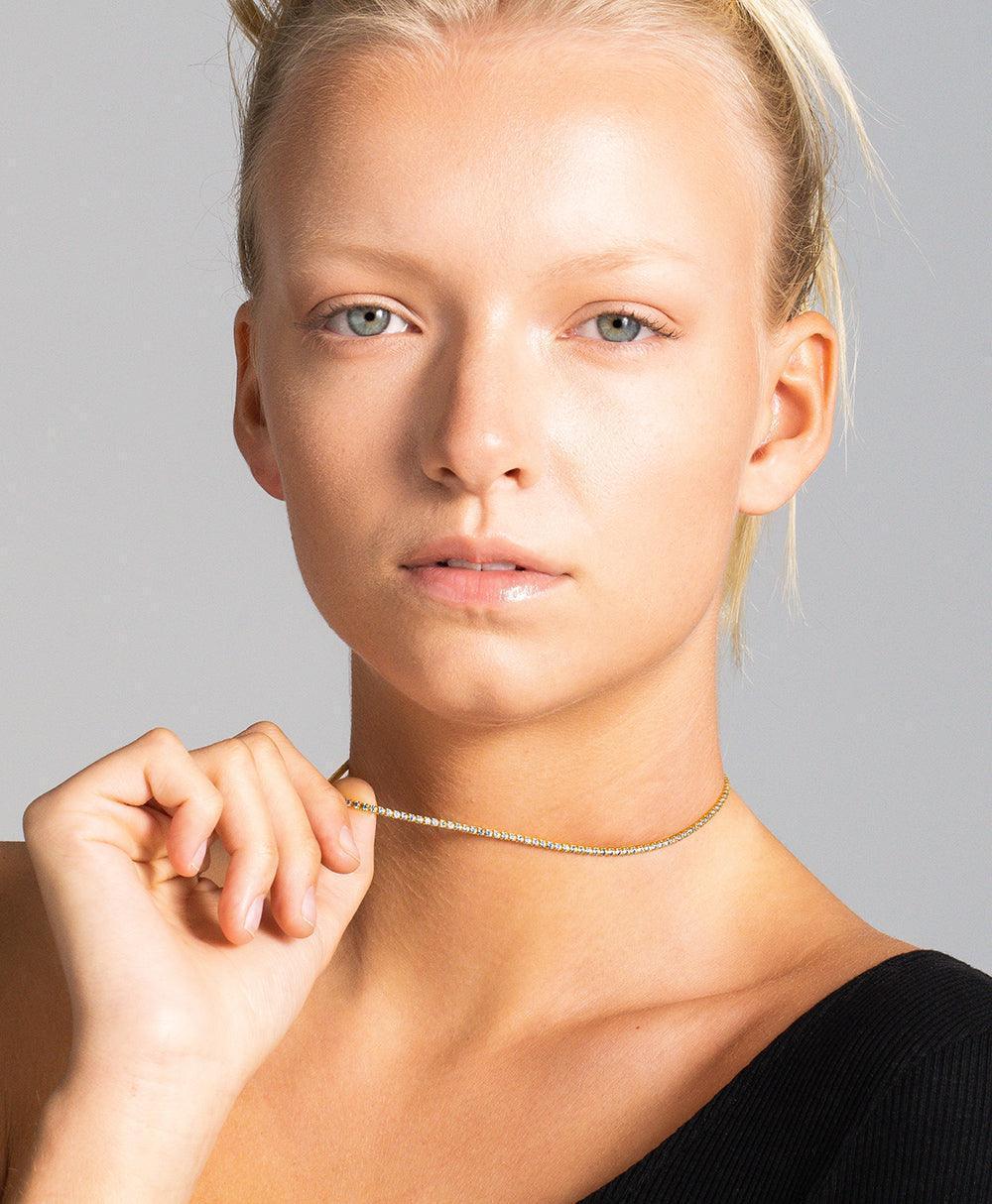  Mila Necklace Blue 18ct Gold Plated