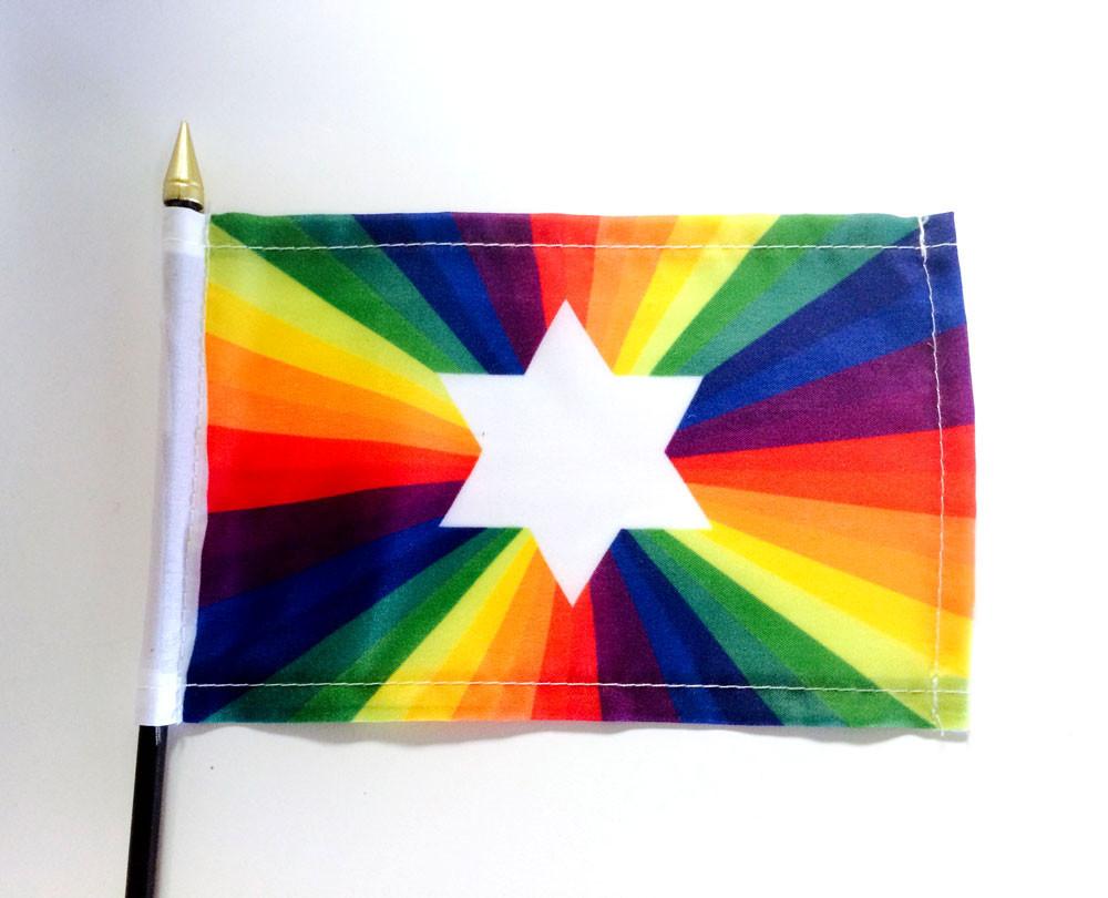 Limited Edition Jewish Gay Pride Rainbow Flag 4 x 6、mySite、topwebapps