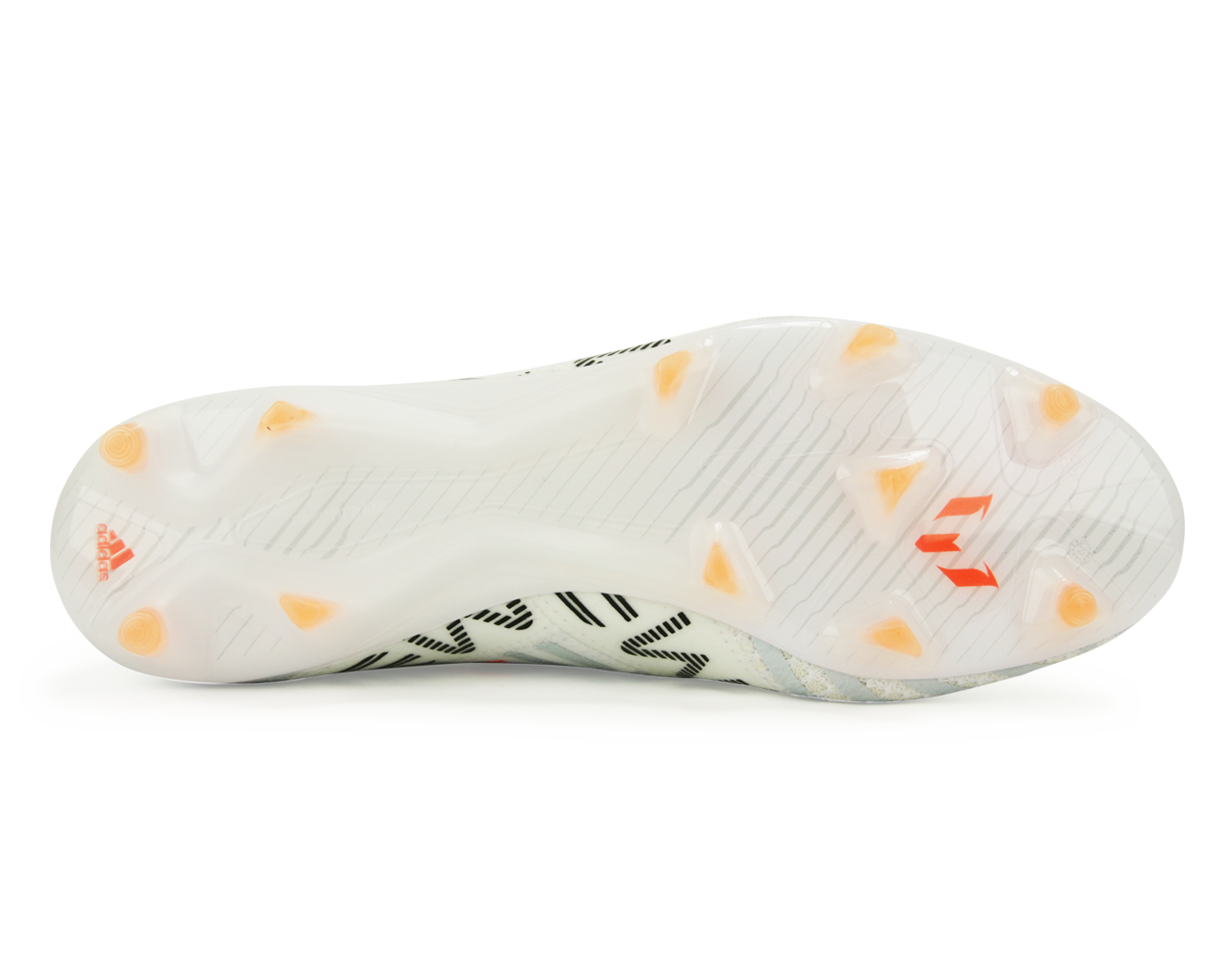 adidas Men's Nemeziz Messi 17.1 FG White/Solar Orange/Clear Grey、mySite、noshort