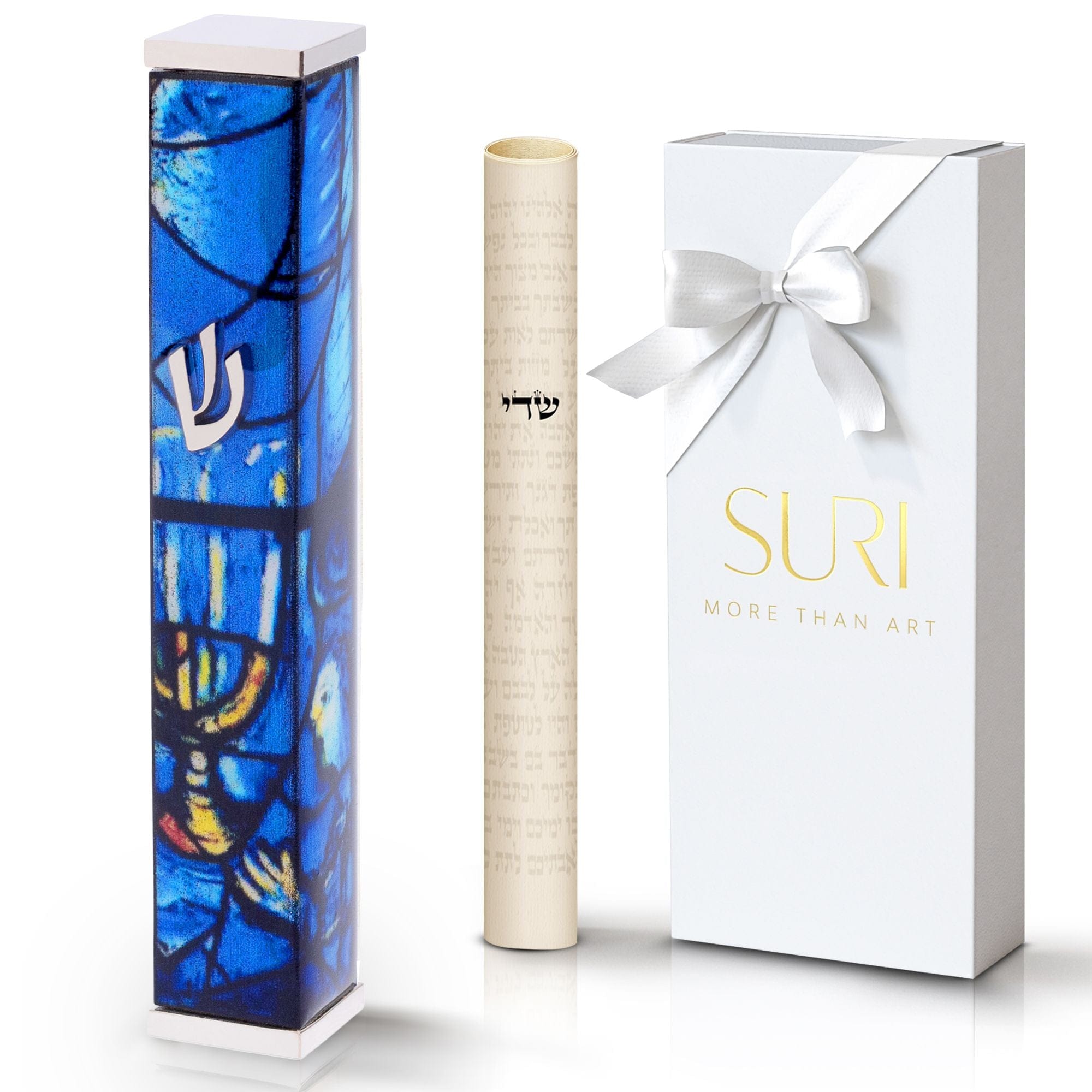 Blue and Silver Marc Chagall Mezuzah Case、mySite、topwebapps