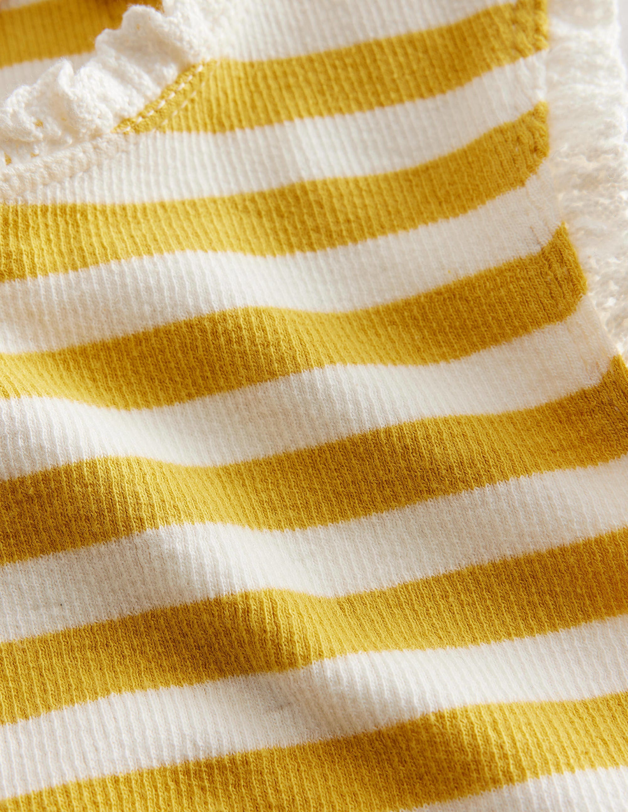  Ribbed Lace Trim Vest-Sweetcorn Yellow/Ivory、mySite、ashleygrahame