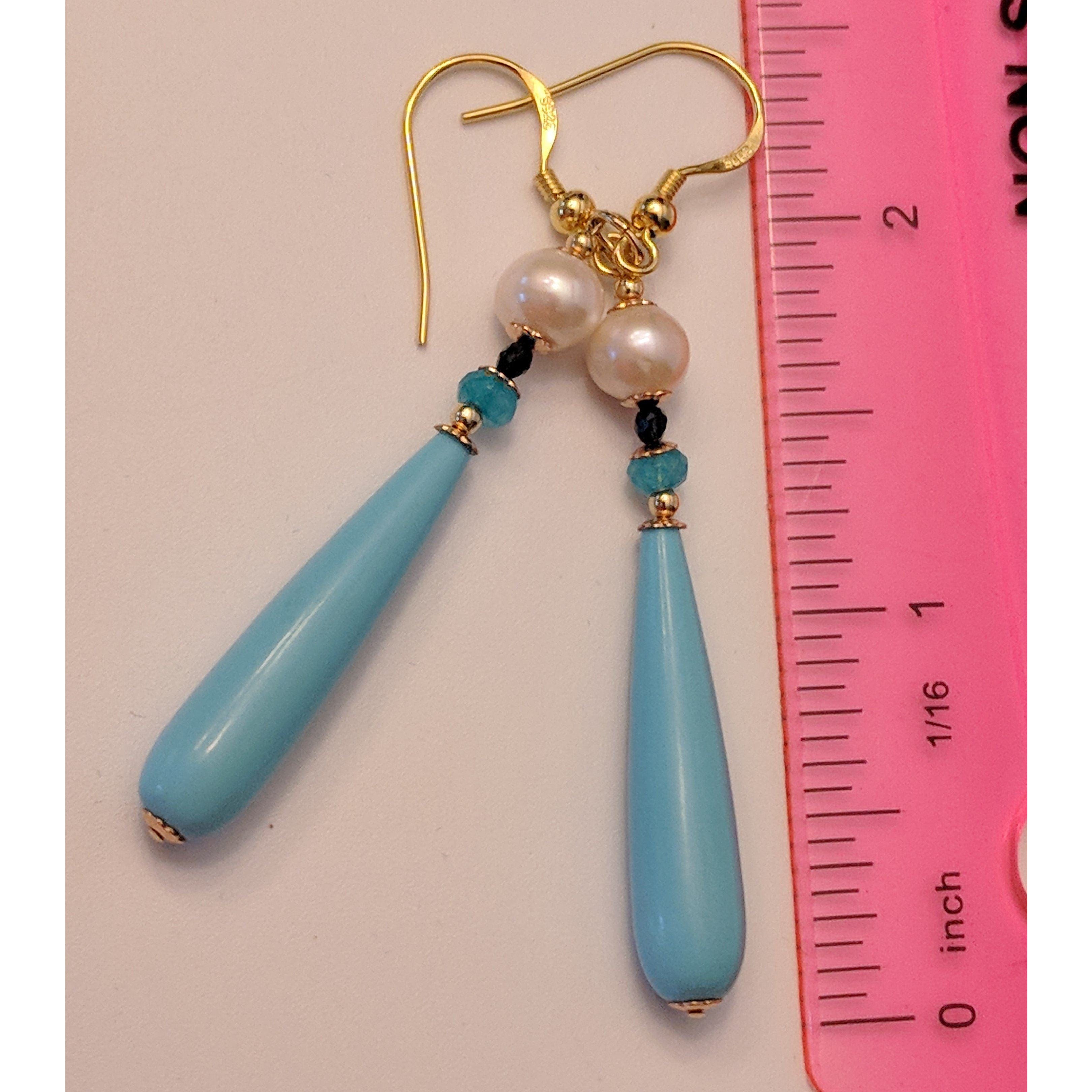 REGENZ Gemstone Earrings-Jade, Turquoise, Coral, Citrine, Pearls, Lapis HANDMADE with Love!、mySite、g9winljtr