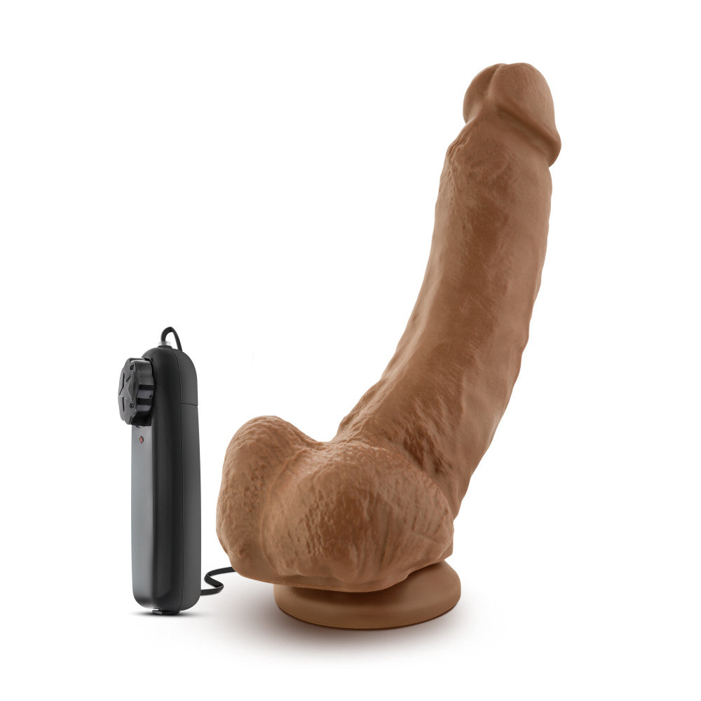 Coverboy™ By Blush® | The Boxer Realistic Mocha 9-Inch Long Remote Control Vibrating Dildo With Suction Cup Base、mySite、bottomscart
