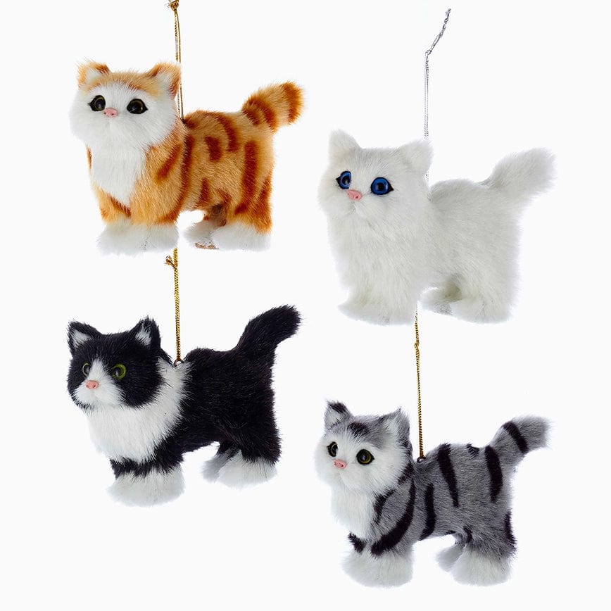 Fluffy Cute Cat Ornaments-White, Tuxedo, Orange and Gray Tabby、mySite、g9winljtr