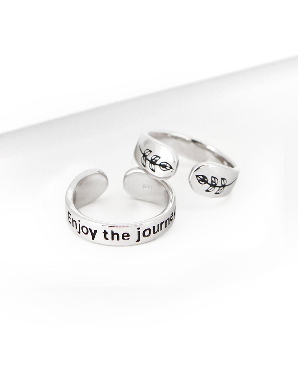 Enjoy The Journey Sterling Silver Adjustable Inspirational Ring、mySite、topwebapps