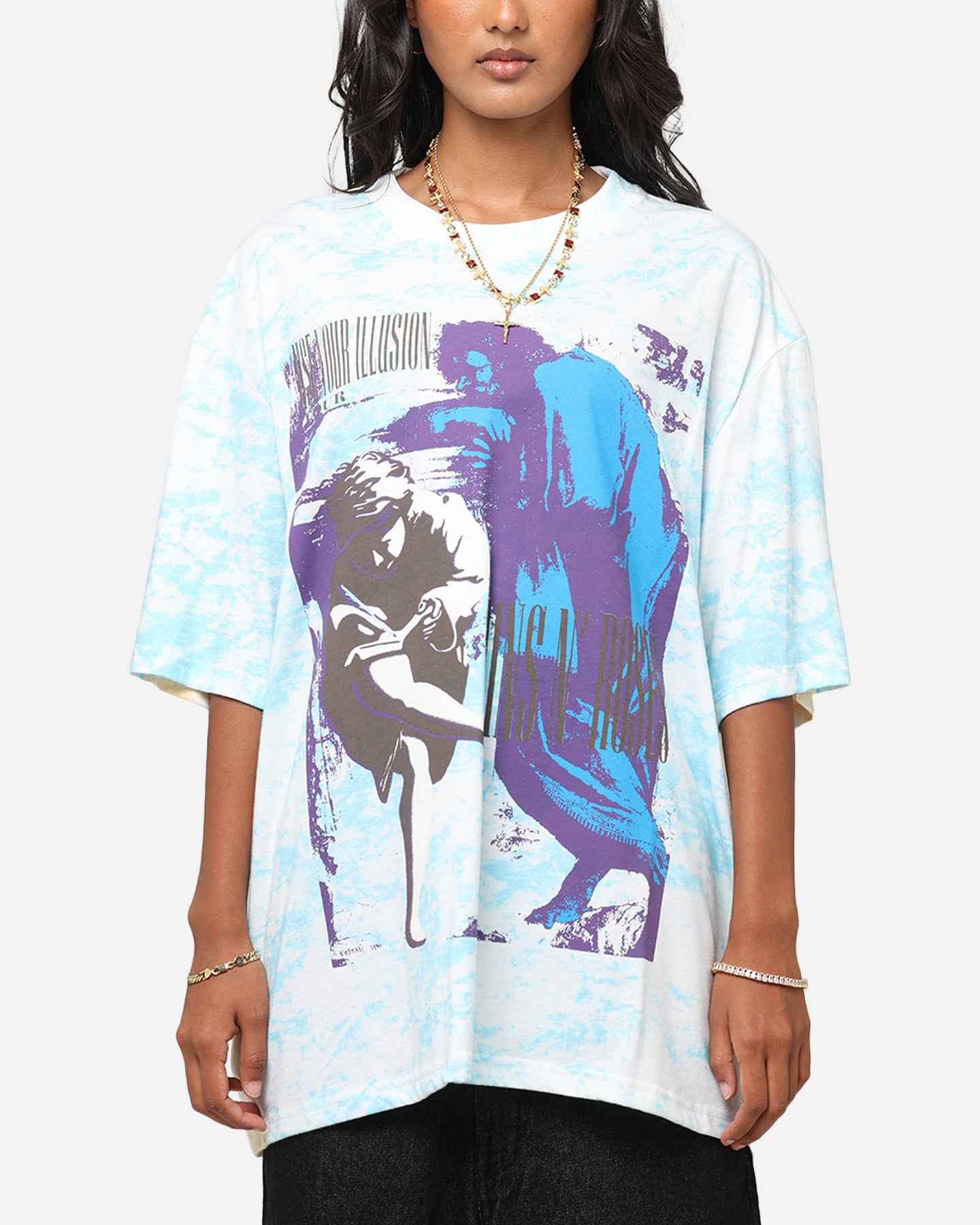 Guns N Roses Roses All Over T-Shirt Washed White、mySite、zt4zffjzw