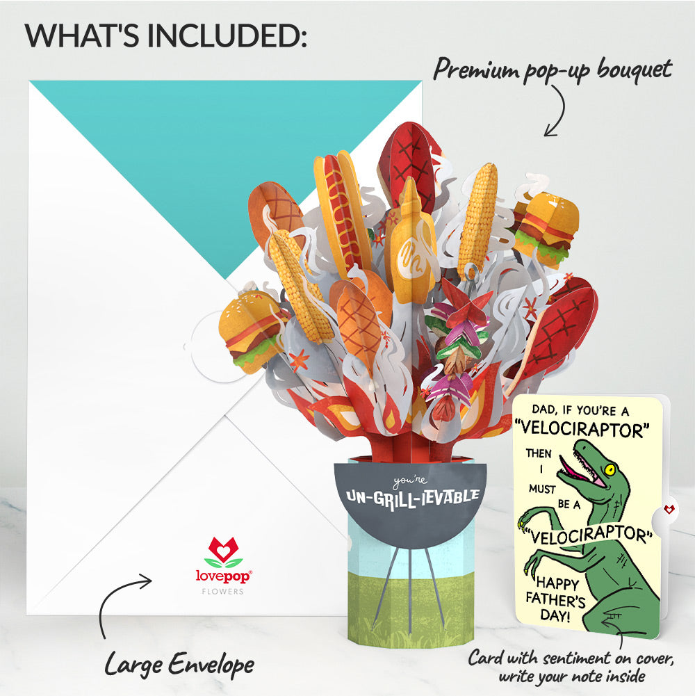 Grill Master Father's Day Bouquet and Velociraptor Sentiment Set、mySite、solidvoid