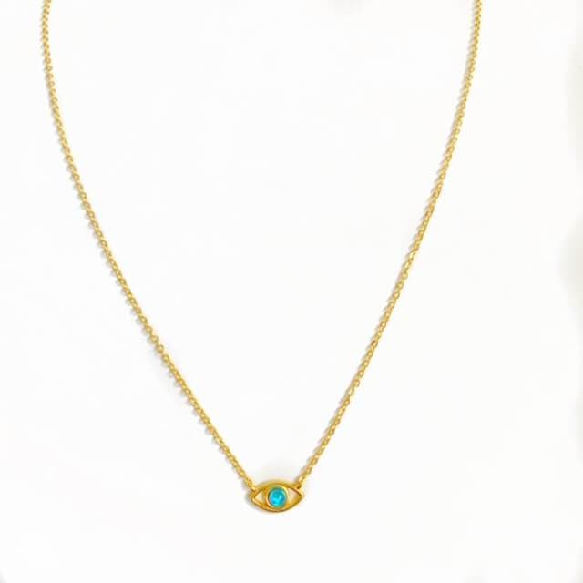 Opal Evil Eye Necklace - Gold or Silver、mySite、topwebapps