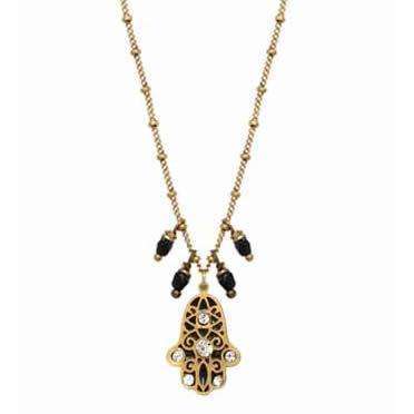Michal Golan Black Hamsa Necklace With Dangles、mySite、topwebapps