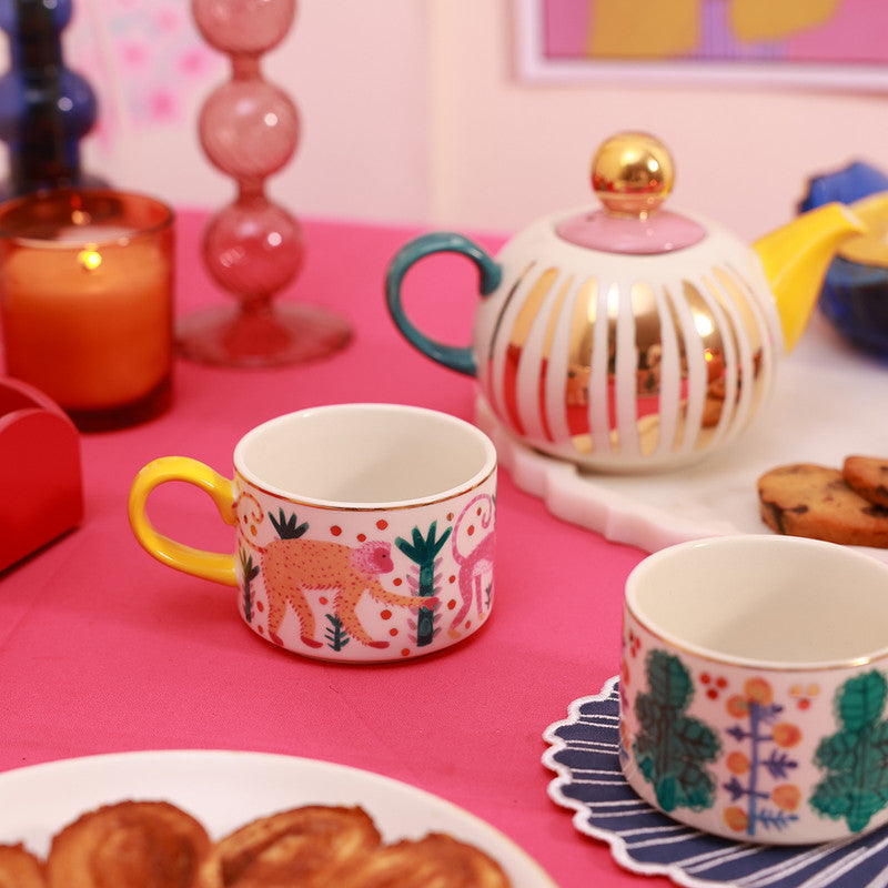 Ceramic Tea Pot Set | Tea Pot & Cups | Multicolour | Set of 3、mySite、camillekostekn