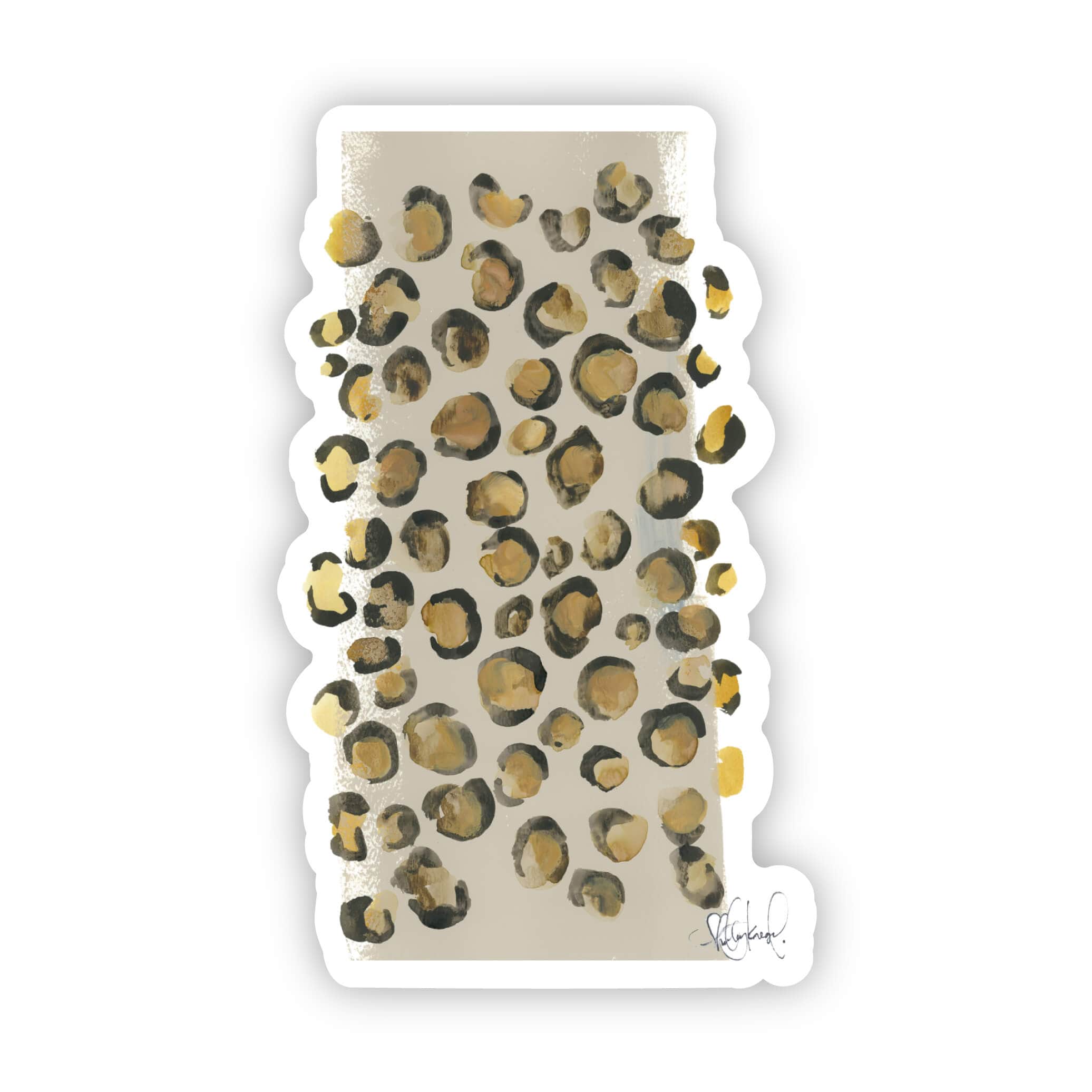  Leopard print abstract watercolor sticker、mySite、ghnorth