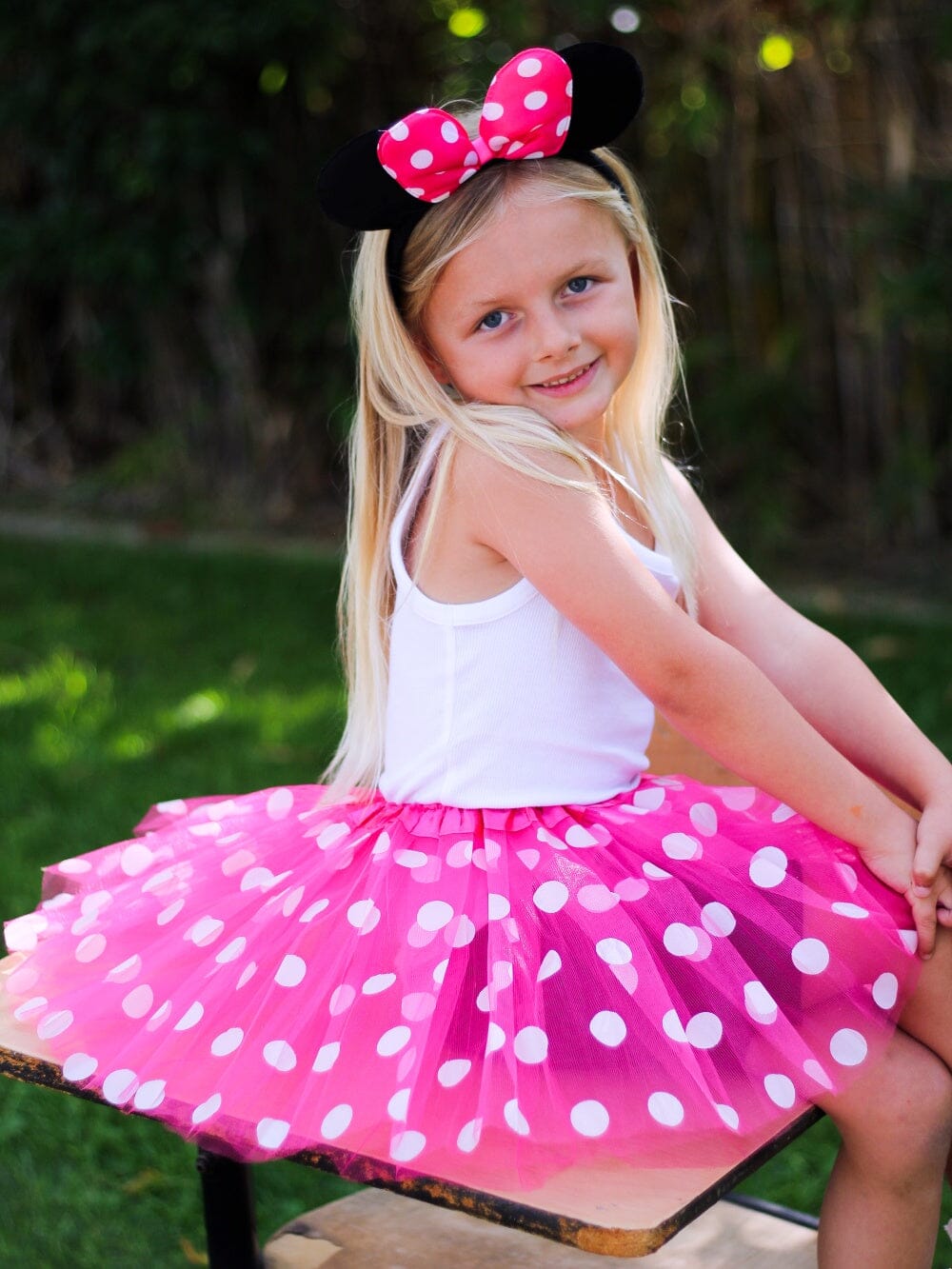 Polka Dot Mouse Costume - Girls Neon Pink Polka Dot Mouse Tutu Kids Costume Set、mySite、camillekostekn