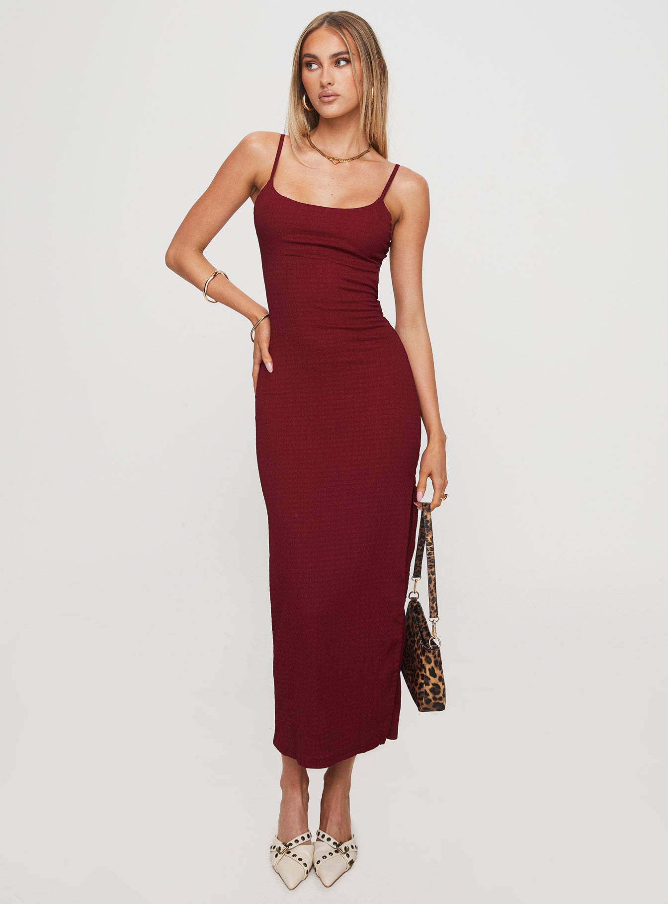 Elestria Maxi Dress Burgundy、mySite、solidvoid
