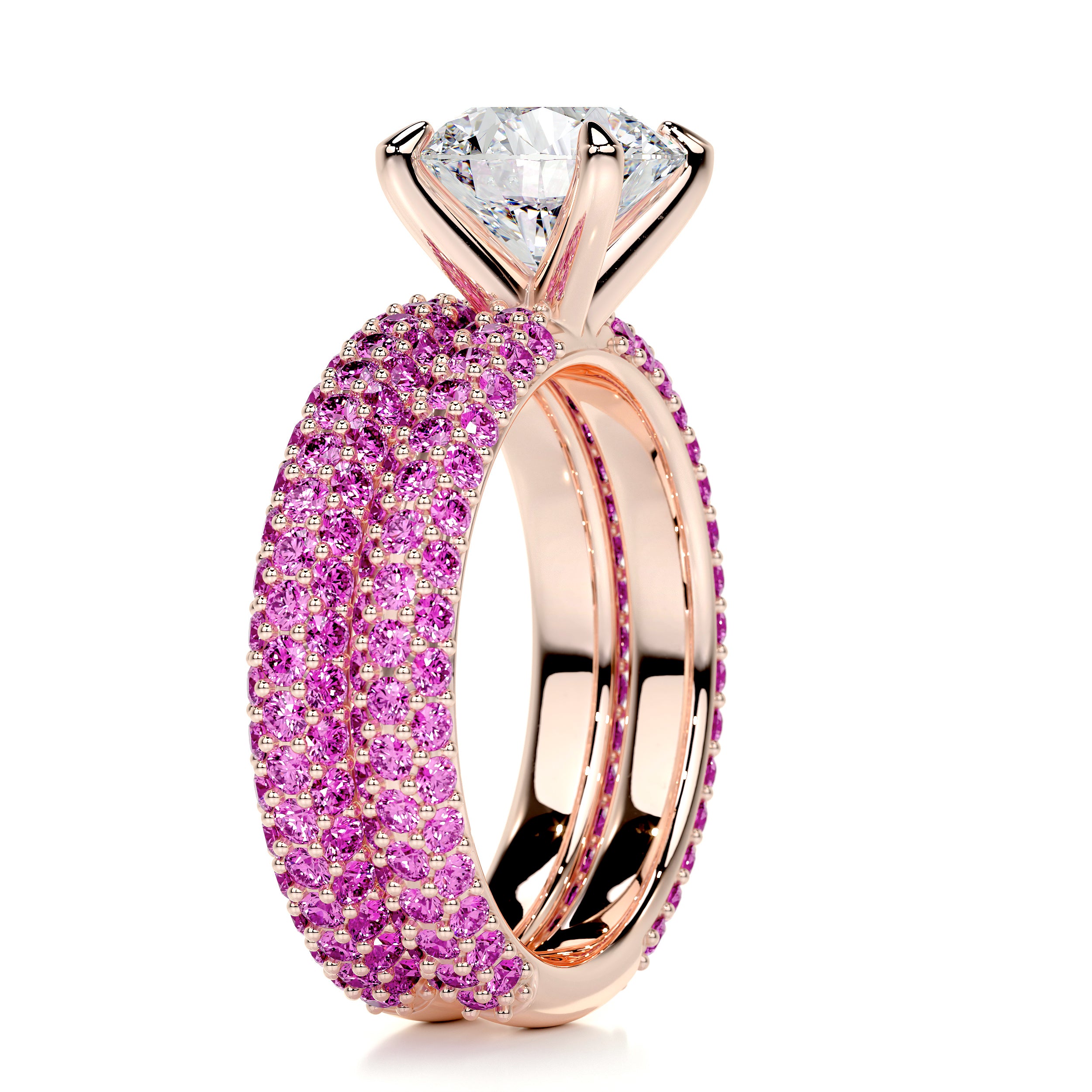 Charlotte Diamond & Gemstones Bridal Set (3.5 Carat) -14K Rose Gold、mySite、hinf8tx79