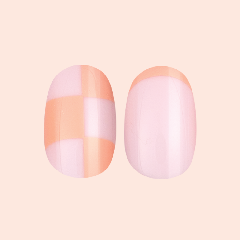 Sherbet Checker Party | Short | Round - Tab Press-On、mySite、solidvoid