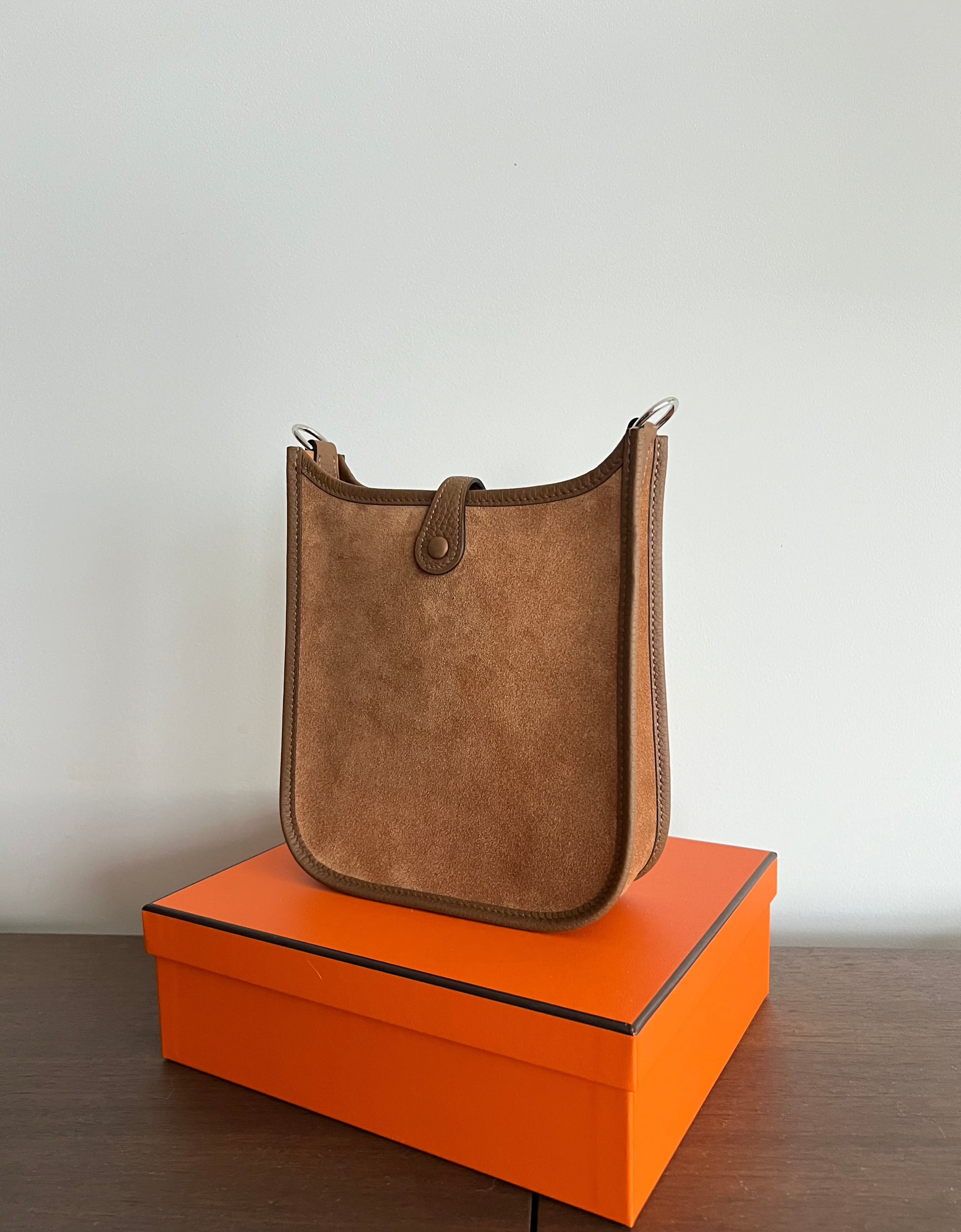 Hermès Mini Evelyne 16 Grizzy Clemence Chamois Alezan Gold PHW、mySite、garminoutage.com
