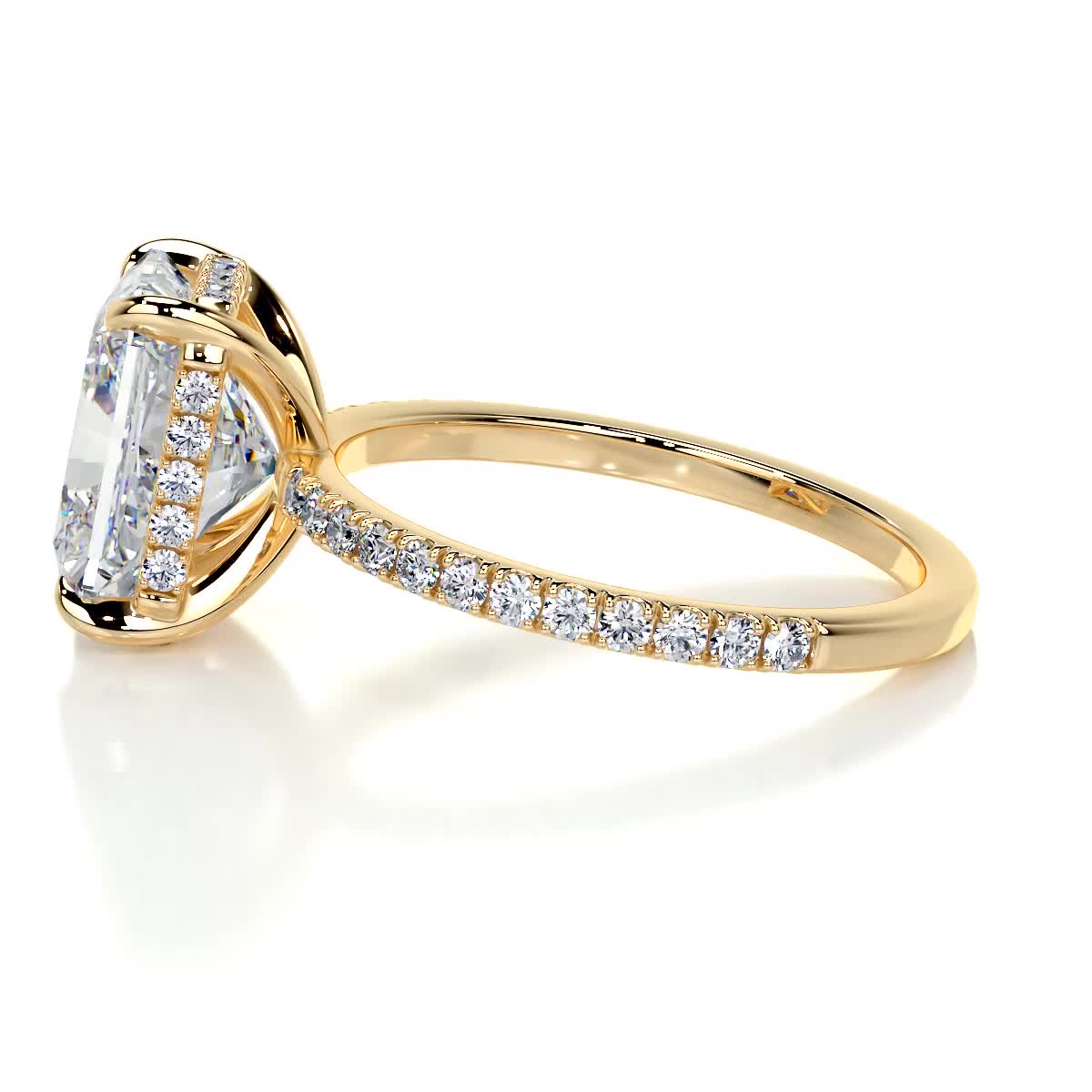 Luna Moissanite & Diamond Ring -18K Yellow Gold、mySite、hinf8tx79
