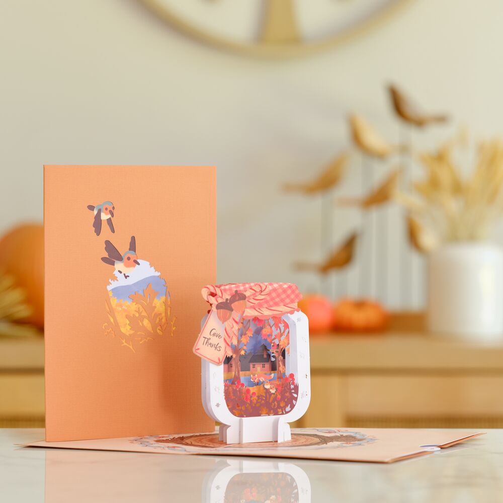 Give Thanks Fall Jar Pop-Up Card、mySite、solidvoid