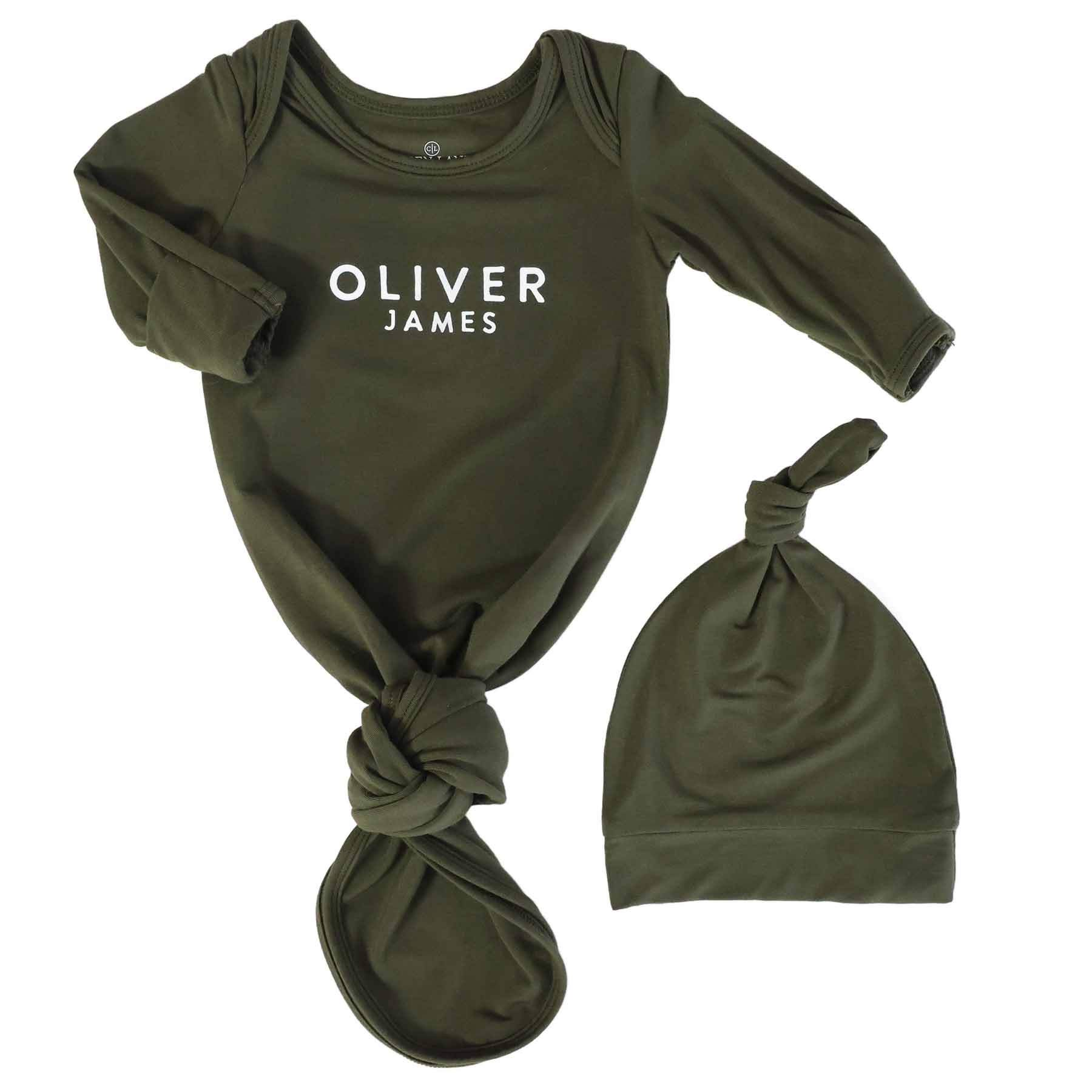  Boy Personalized Bamboo Newborn Baby Knot Gown & Hat、mySite、layawaytickets