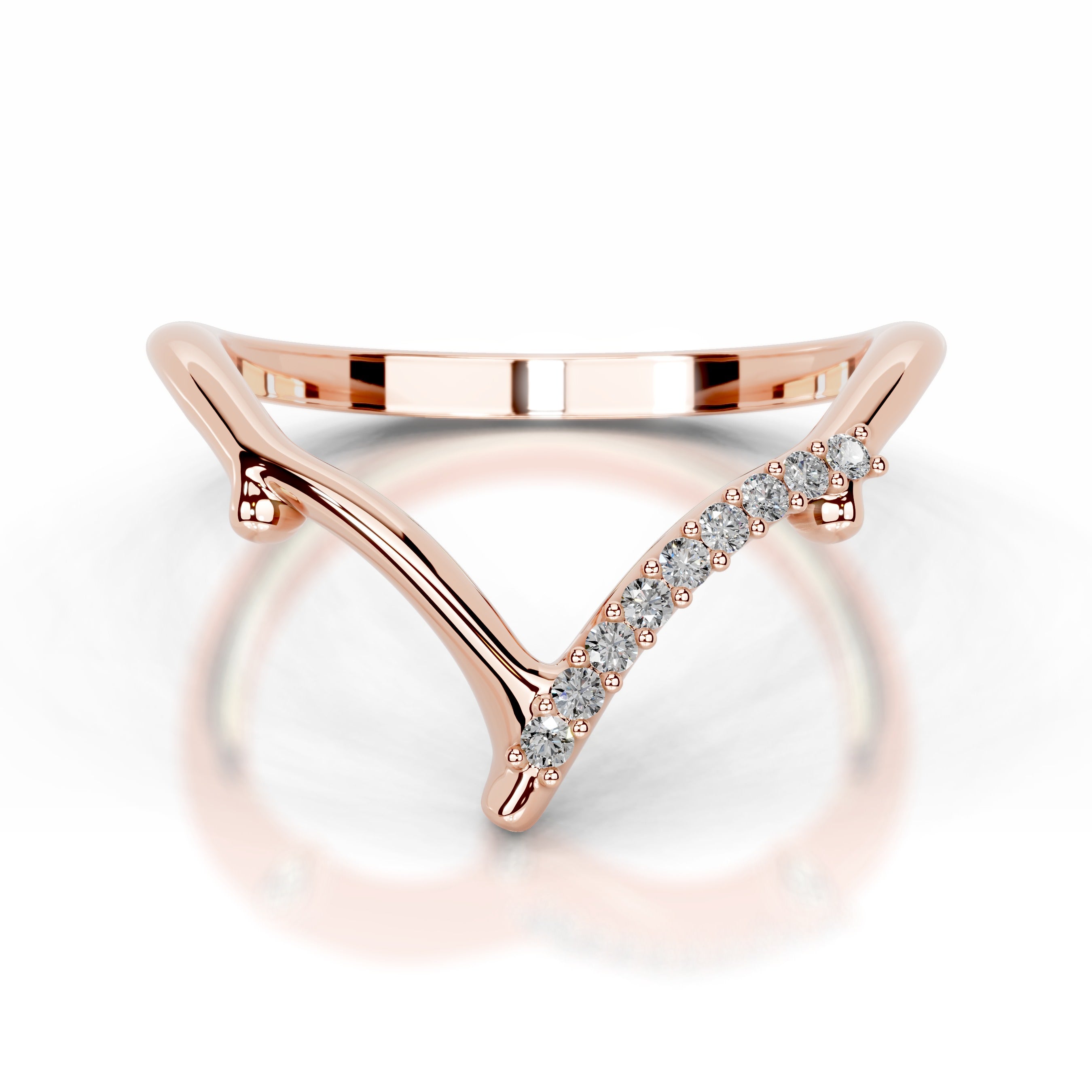 Sparkling brunch Lab Grown Diamond Wedding band - 14K Rose Gold、mySite、hinf8tx79