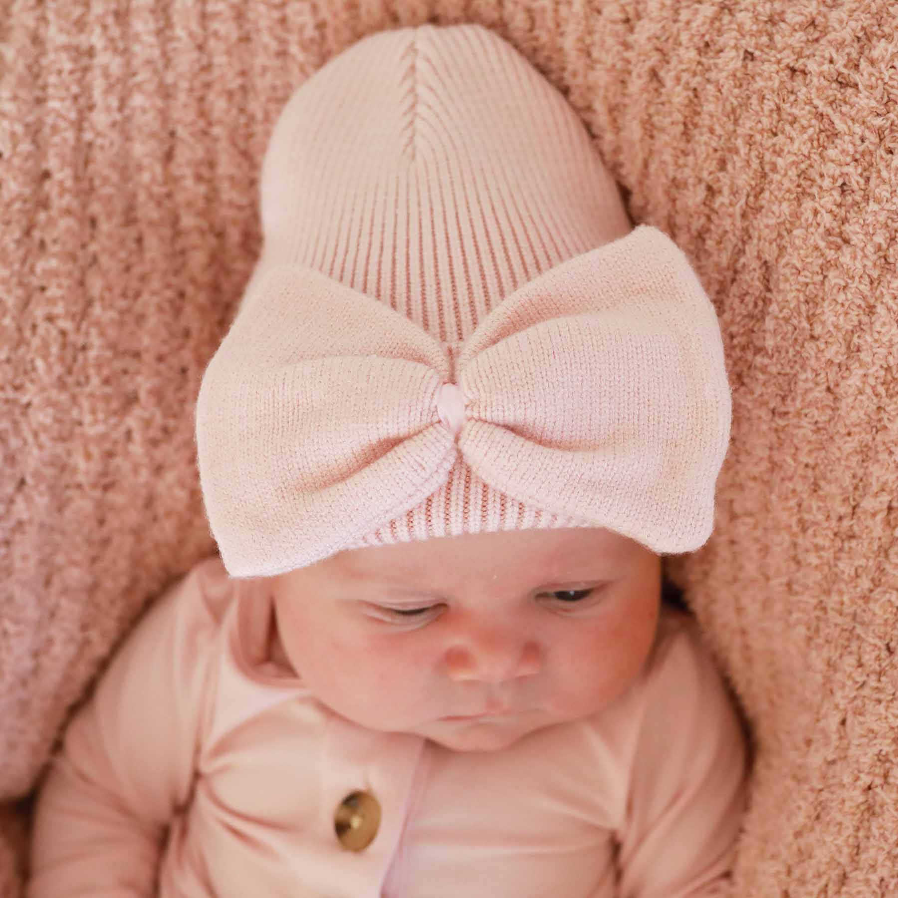  Knit Newborn Bow Beanie | Baby Pink、mySite、layawaytickets