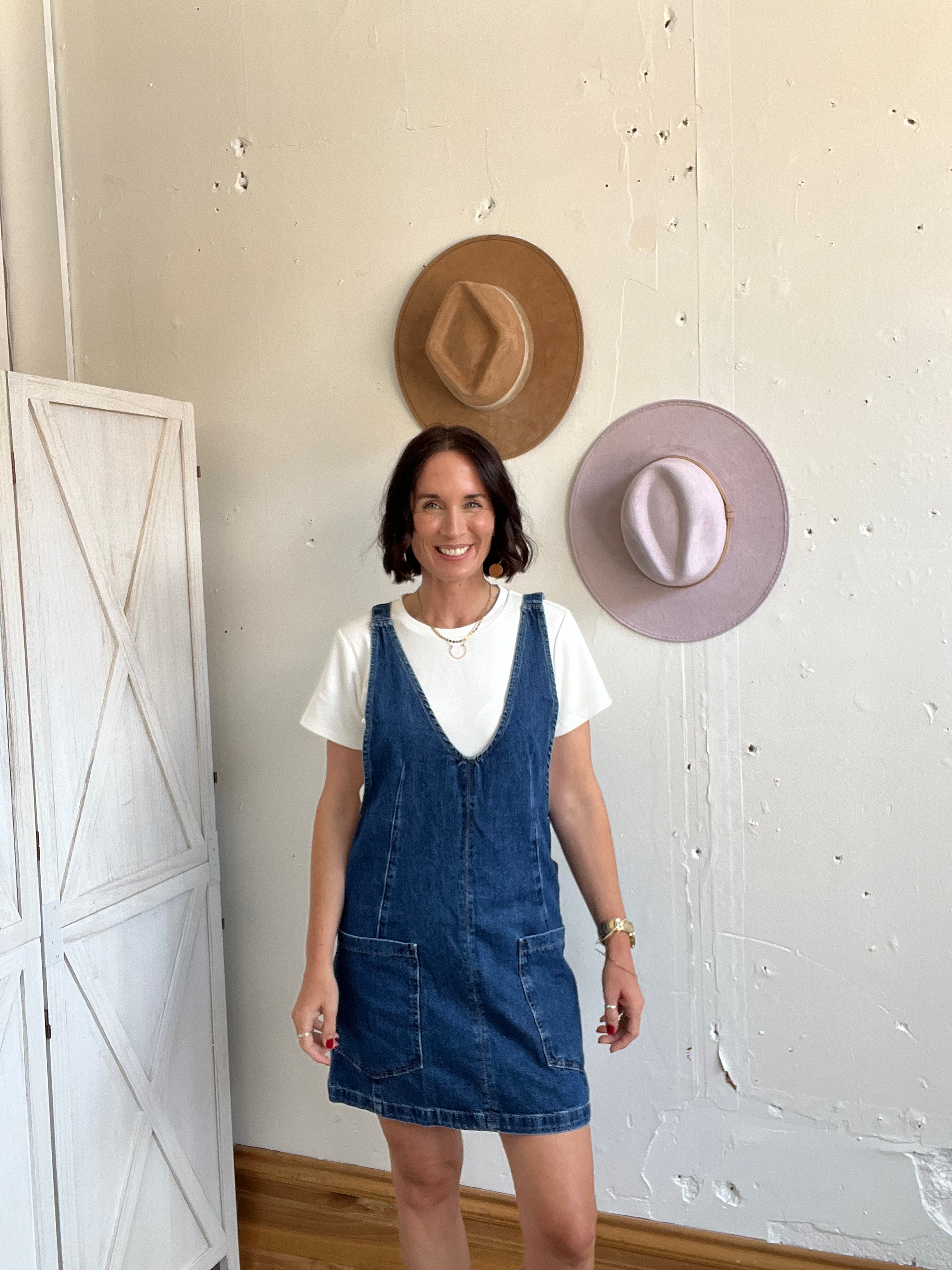 We The Free High Roller Denim Overall Dress、mySite、garagedoors4me